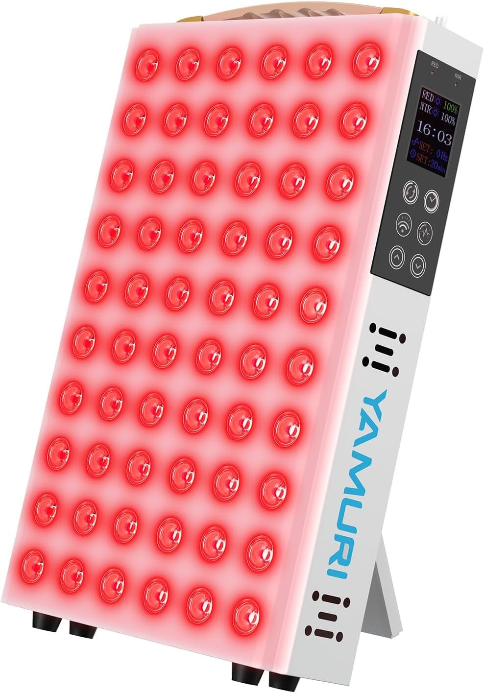 Red Light Therapy Panel, 660nm 850nm Red Light Therapy for Body, 9 Pulse Modes, 60 LEDs Light Therapy Lamp Built-in Timer and Stand for Daily Wellness