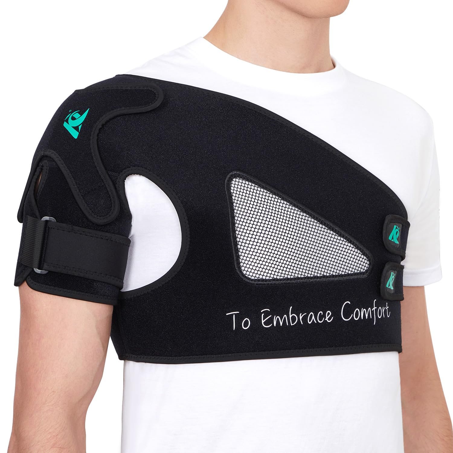 Shoulder Brace for Rotator Cuff, AC Joint Relief (Right Shoulder, X-Large) | X-Strap Support System Breathable Fabric Adjustable Compression Fit