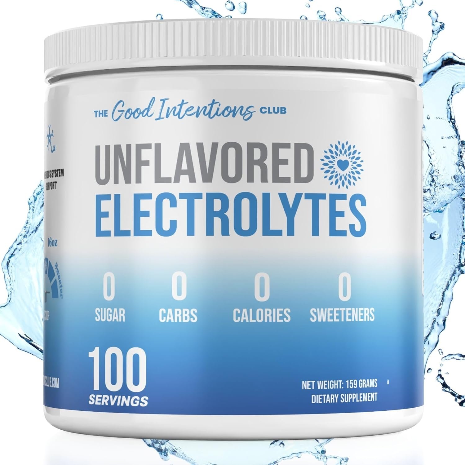 Unflavored Electrolytes – 100 Servings – Unflavored Electrolytes Powder – Unsweetened Electrolytes – Flavorless Electrolytes – Zero Carbs – Sugar Free – Zero Calories