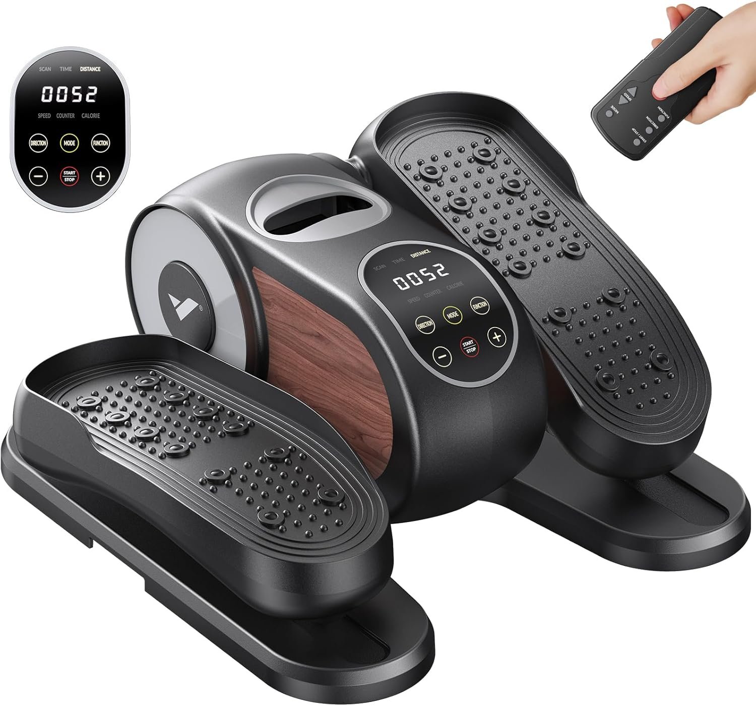 MERACH Under Desk Elliptical, Leg Exerciser While Sitting for Seniors | Quiet Portable Electric Seated Pedal Exerciser Machine with Remote Control & 12-Speeds for Home Office