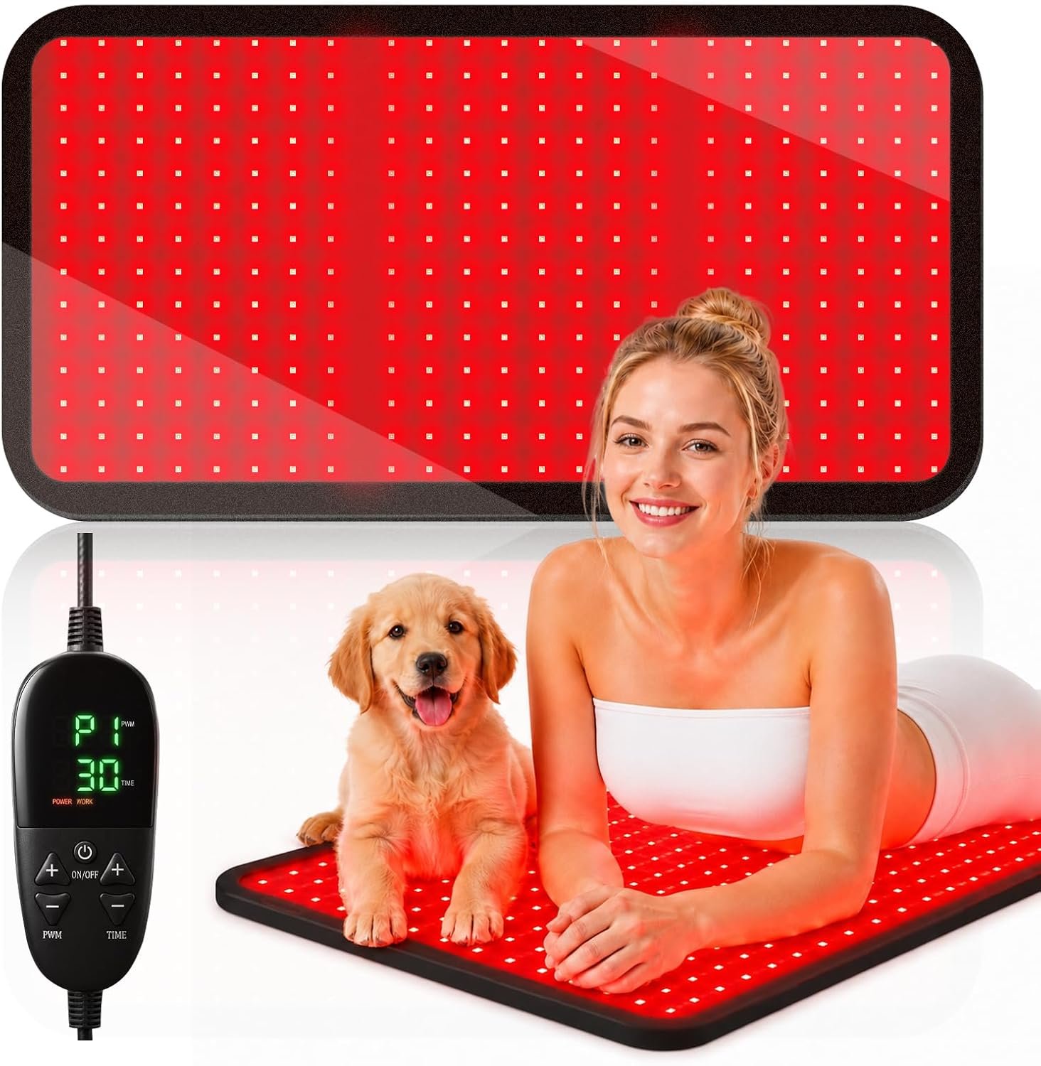 Red Light Therapy for Body, 360 LEDs Near Infrared Light Therapy Mat with 660nm/850nm/940nm Wavelength, 29.5’’x16.5’’ Wearable Red Light Therapy Belt, Home Use Gift for Man, Women & Pet