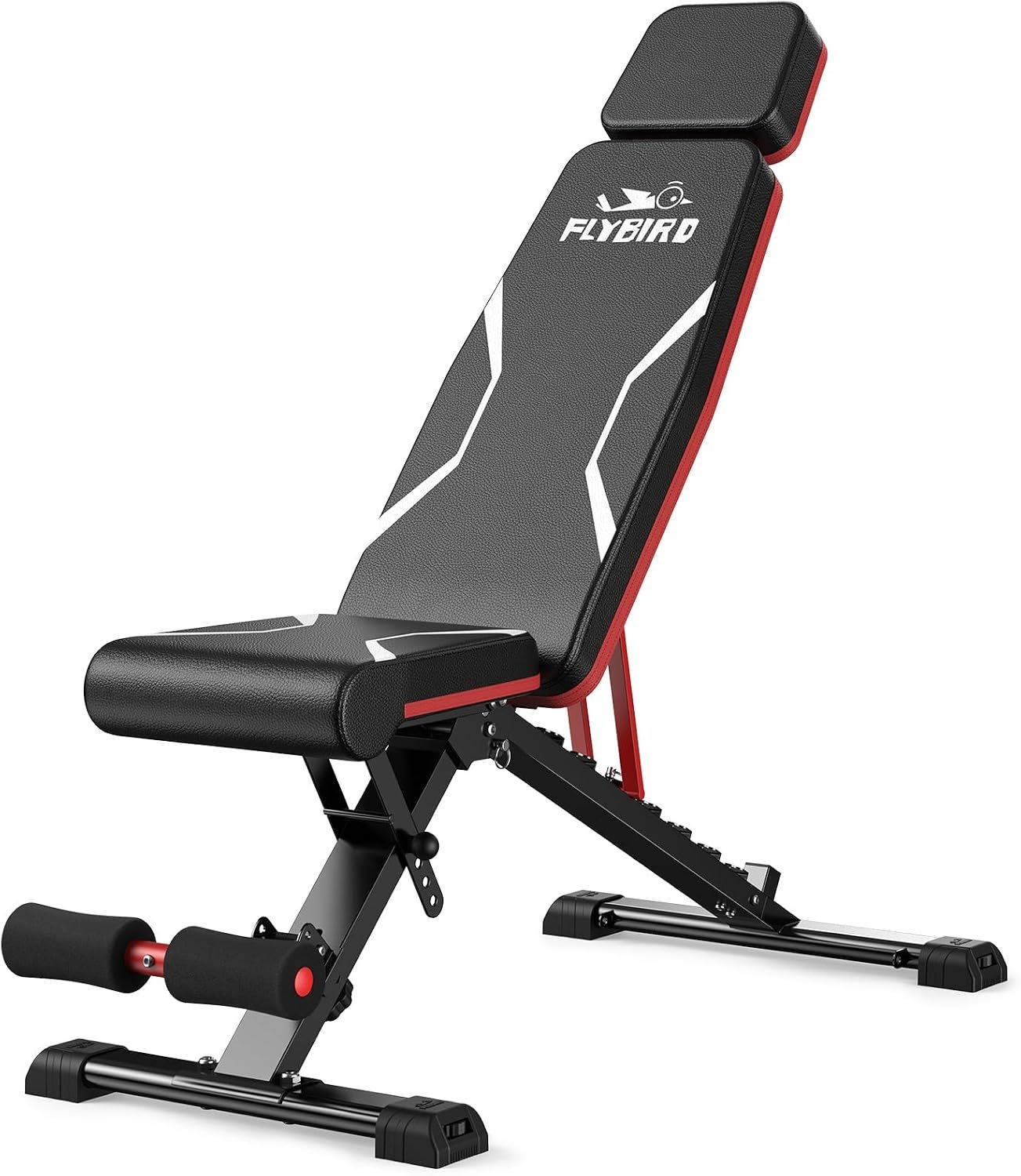 FLYBIRD WB3 Weight Bench up to 6’5″, 750LBS Capacity Adjustable Weight Bench for Workout, 27LBS Sturdy Foldable Bench Press for Home Gym, 5X Stable Lifting Bench Incline Decline Flat Dumbbell Exercise