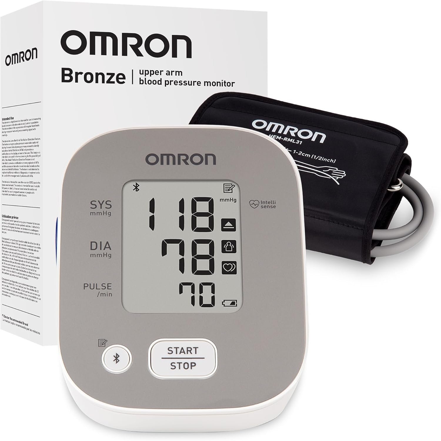 OMRON Bronze Blood Pressure Monitor & Upper Arm Blood Pressure Cuff | For Home Use – #1 Doctor & Pharmacist Recommended Brand – Clinically Validated – Connect App
