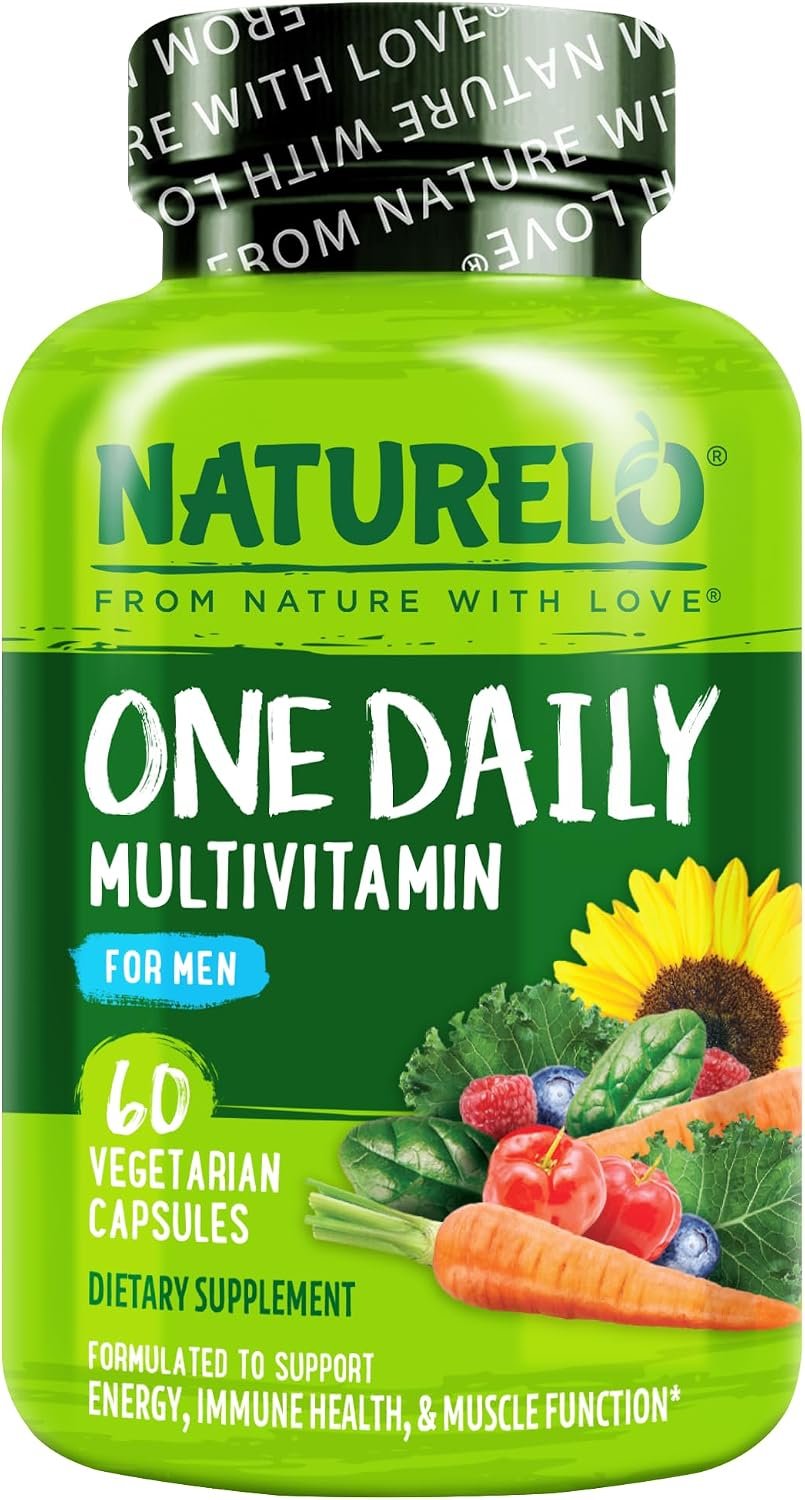 NATURELO Multivitamin for Men – One Daily, 60 Vegetarian Capsules | Vitamins, minerals & organic whole foods, non-GMO