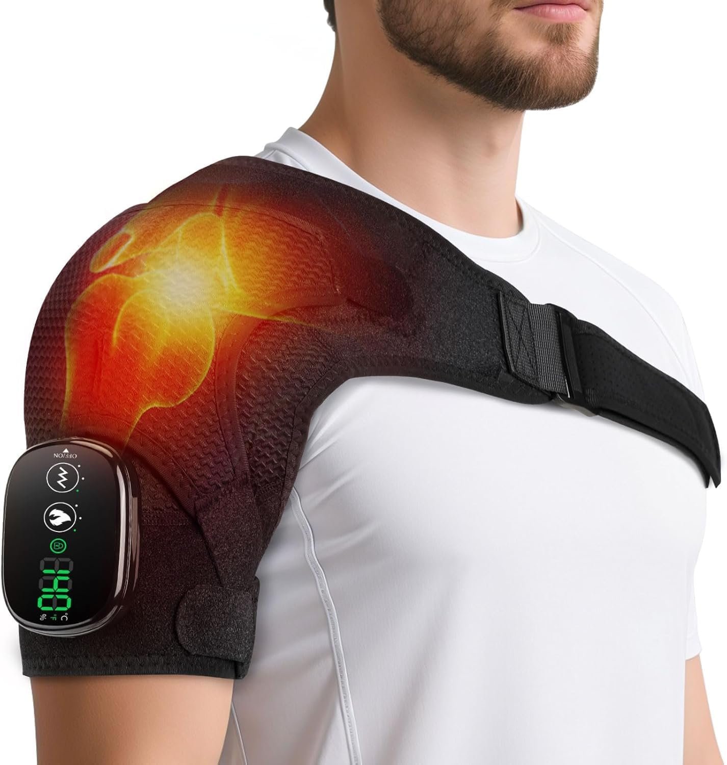 Shoulder Heating Wrap, Adjustable Heating Pad for Soft Wearable Heat Pad