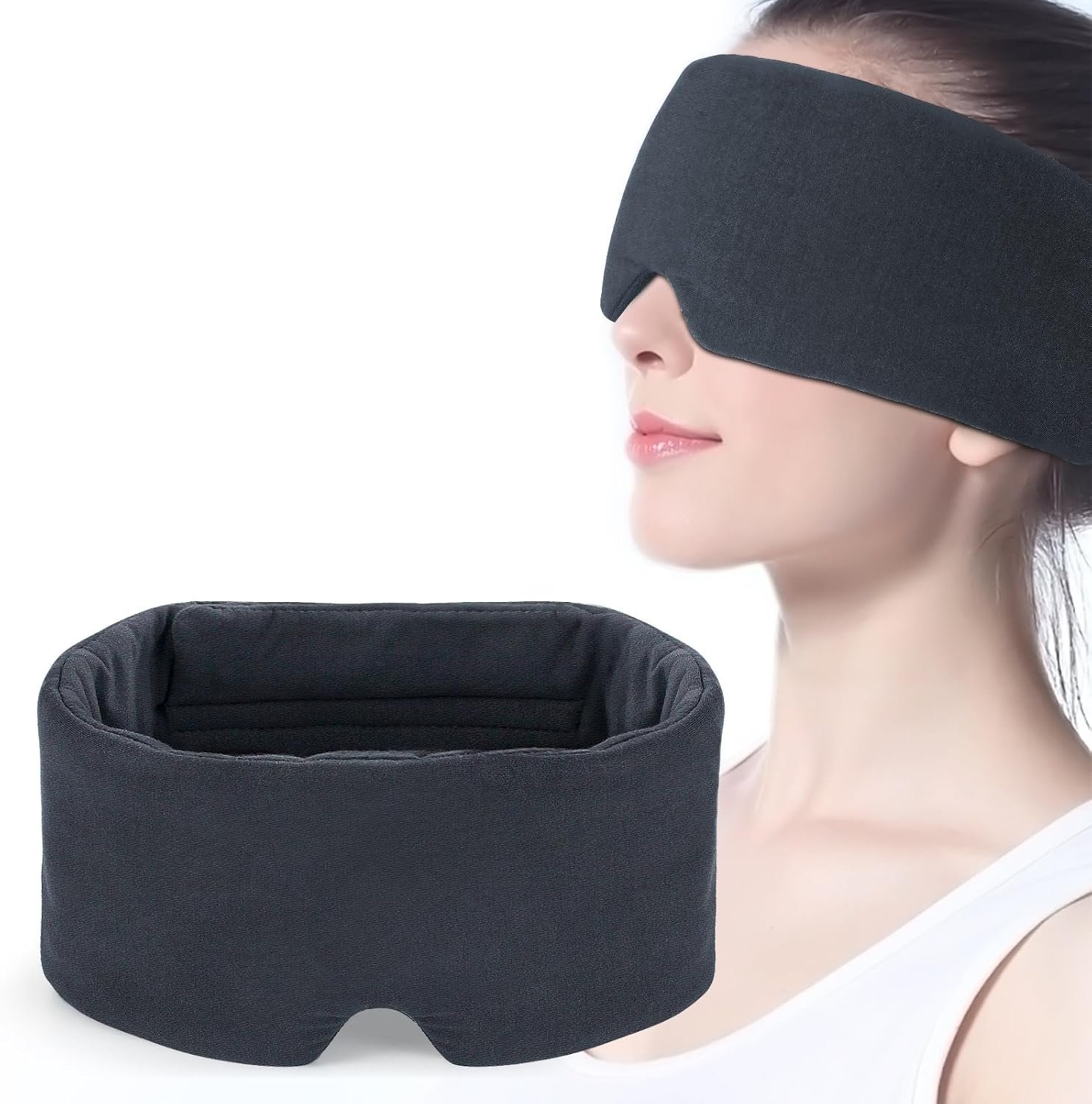 Mavogel Full Coverage Sleep Mask for Sleeping, Light Blocking Eye Mask | Adjustable Closure, Ultra Soft Breathable Modal Eye Cover for Women Men, Pressure-Free for Travel, Nap & Shift Work