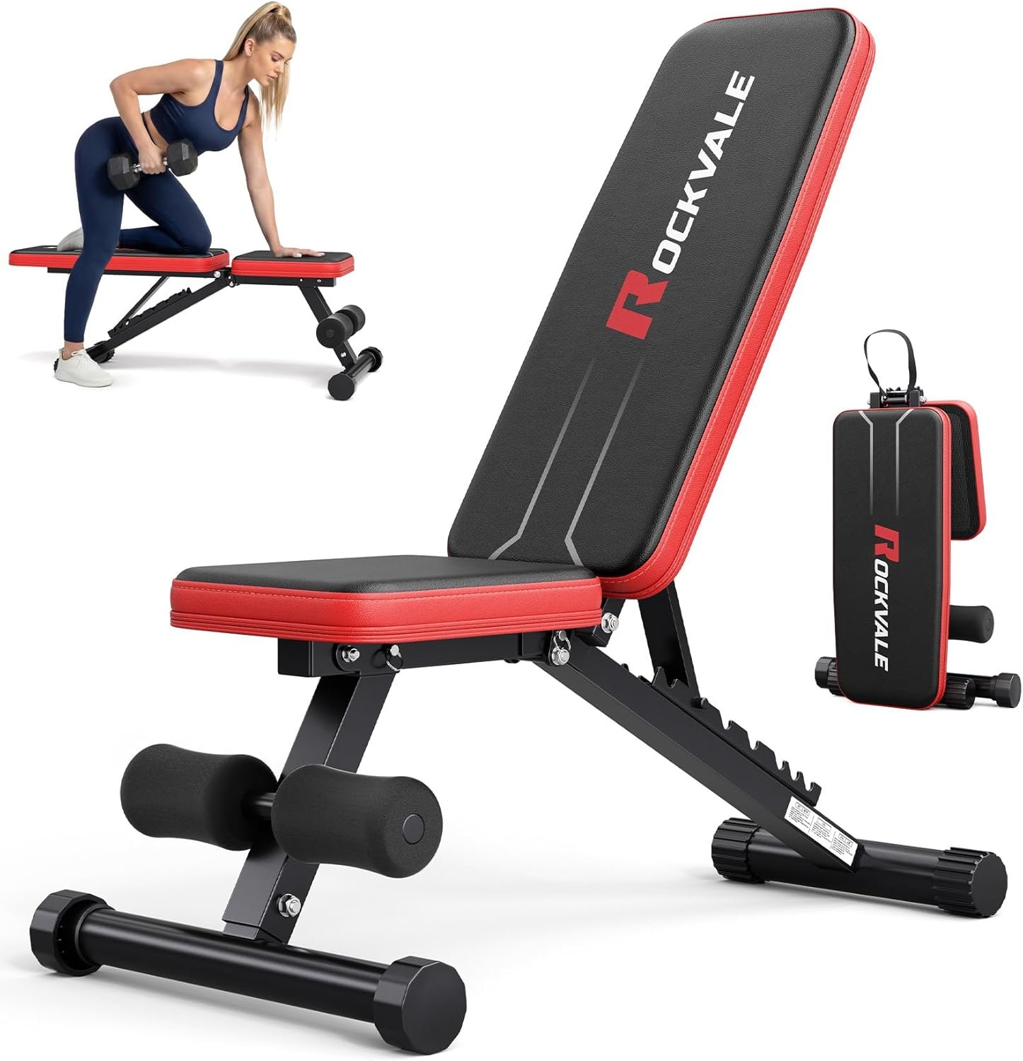 95% Pre-assemble Adjustable Weight Benches for Home Gym, 9 Backpad Positions Workout Bench, 660lb Compact Bench Press for Small Space(1Sec Fast Folding)