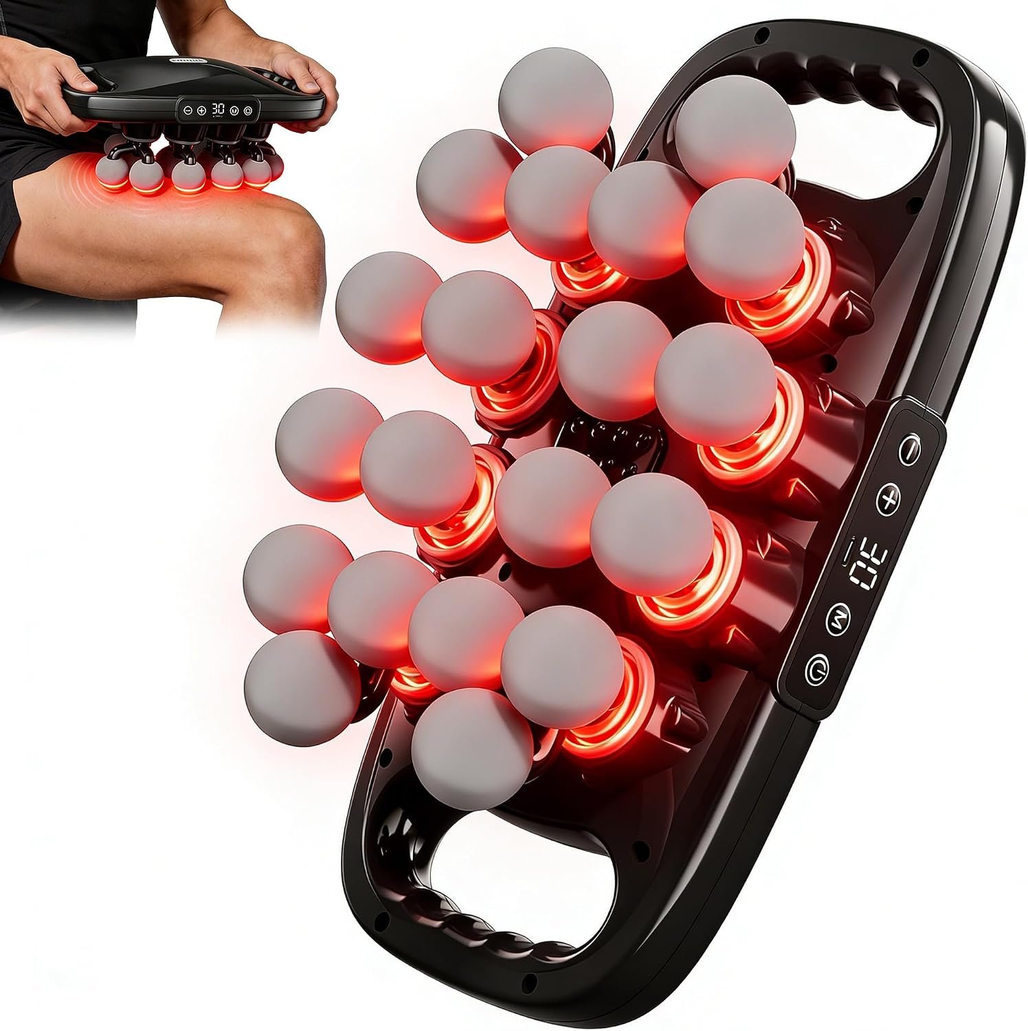 Massage Gun Deep Tissue, Body Massage with 9 Modes & 30 Intensities | Percussion Muscle Massager Gun for Back Neck Shoulder Legs Pain Relief, Gift for Athletes Men Women