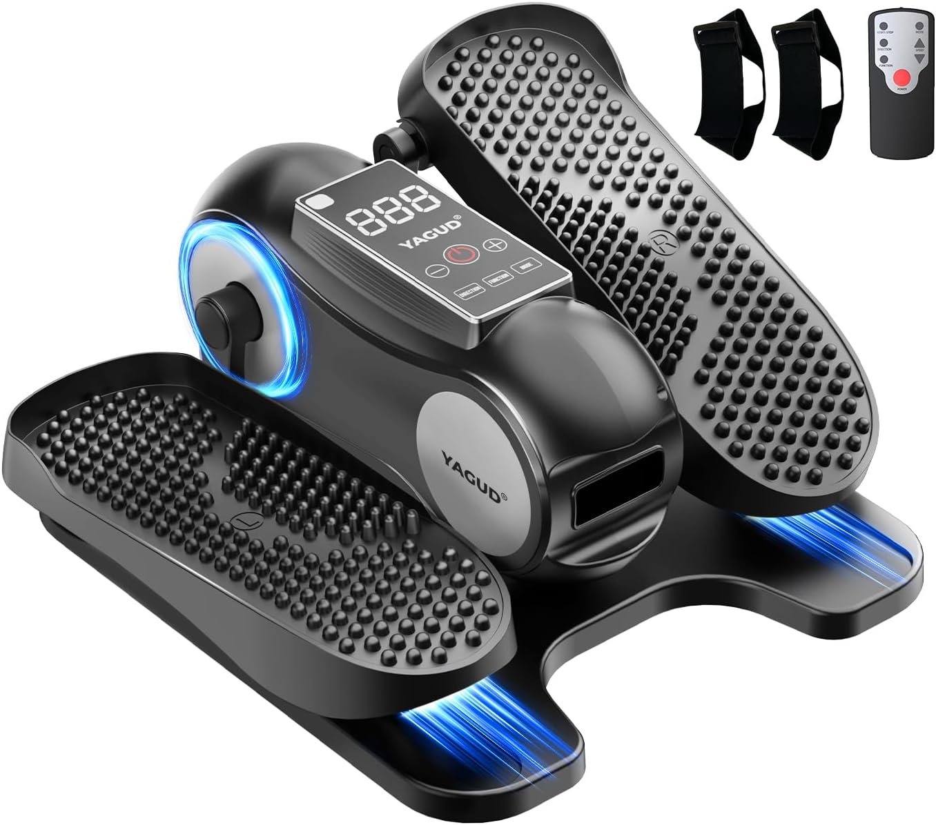 Yagud Under Desk Elliptical Machine, Elliptical Leg Exerciser as Seen on TV | Portable Quiet Electric Seated Pedal, 12 Adjustable Speed, Manual & Auto Mode, Remote Control, Gift for Senior Women & Men