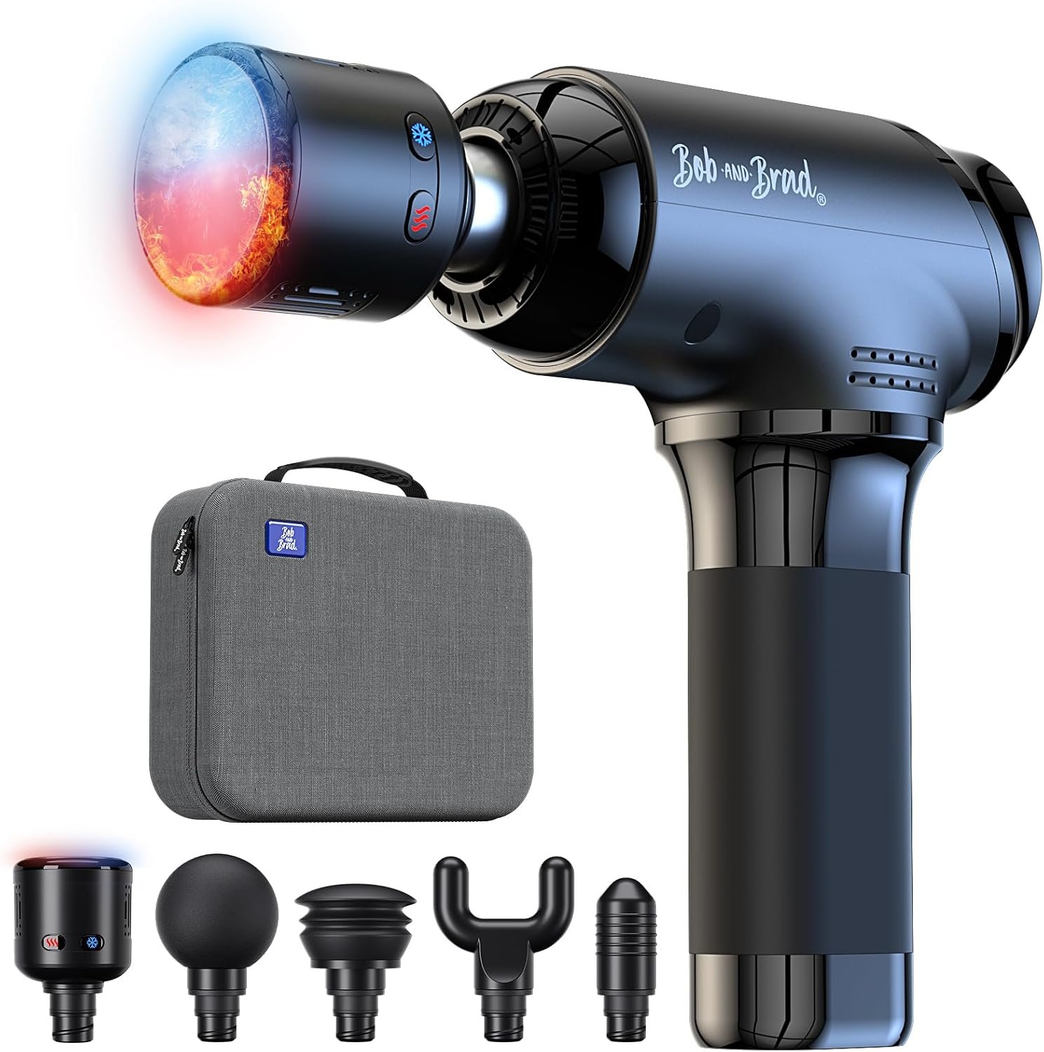 BOB AND BRAD T2 Pro Massage Gun with Heat and Cold, Deep Tissue Percussion Massager Gun for Pain Relief, Muscle Massager, Electric Back Massagers for Professional Athletes Runner | Professional percussion massager for athletes and runners, portable muscle recovery for back, legs and full-body use, FSA-HSA