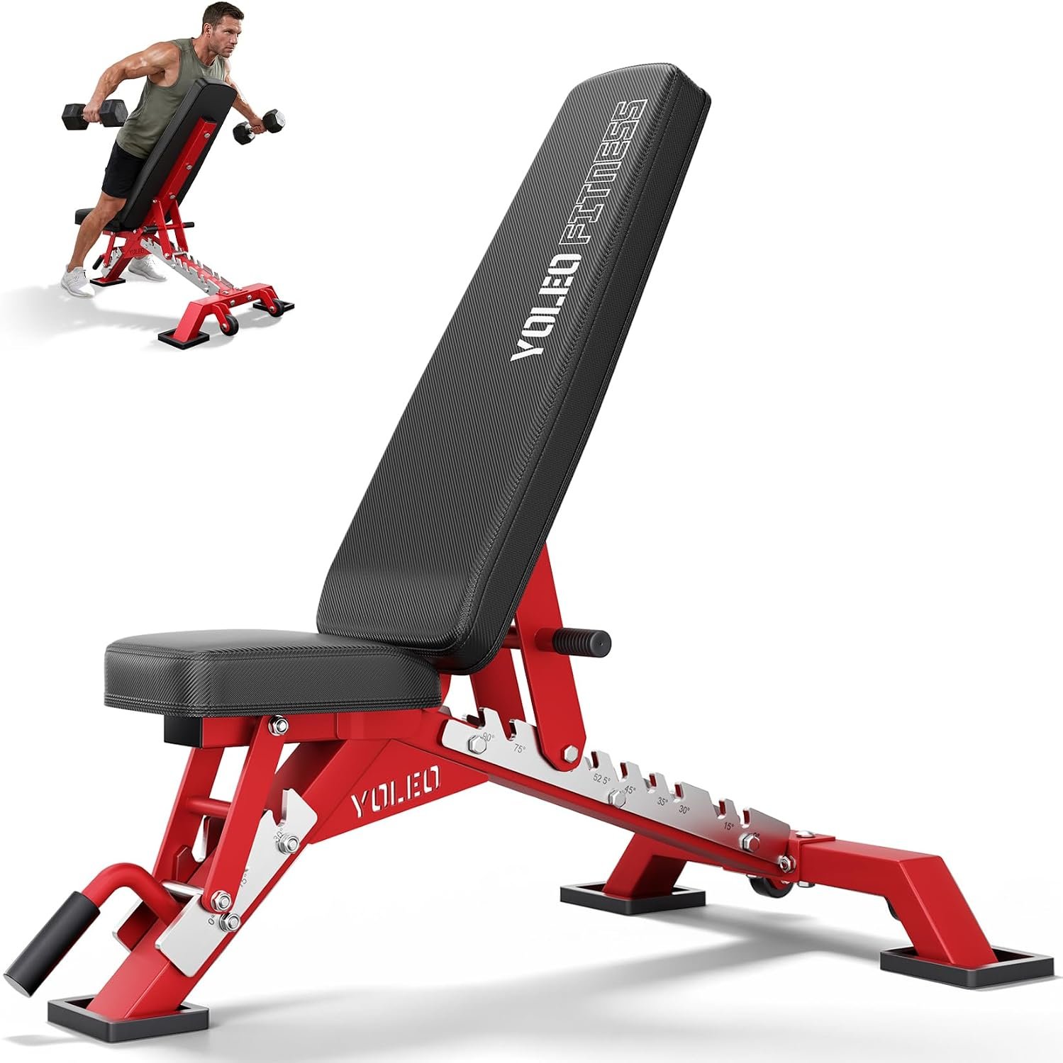 YOLEO Commercial Adjustable Weight Bench 2315LB ASTM Certified – 80% Pre-Assembled Heavy Duty Workout Bench for Home Gym
