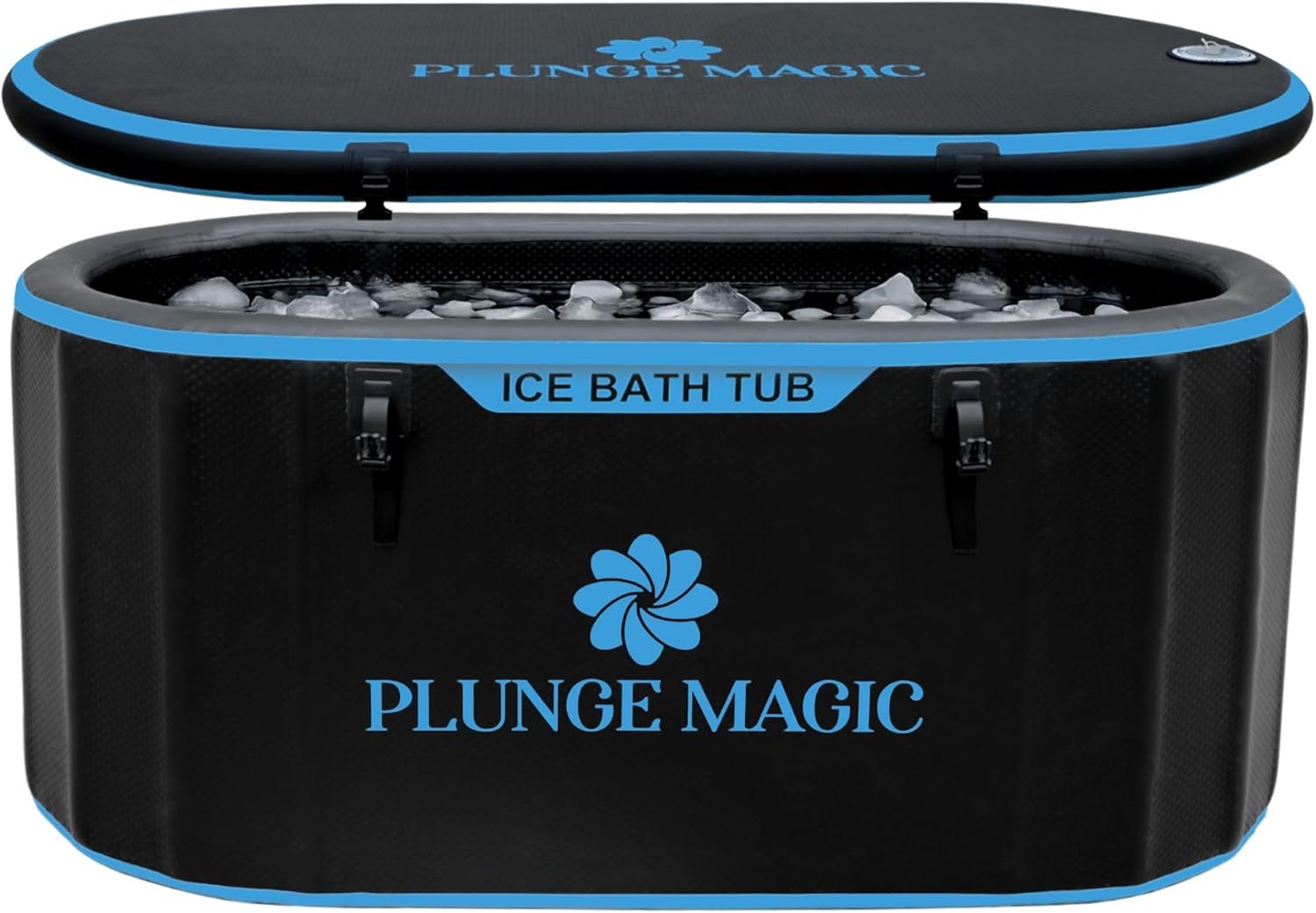 Inflatable Cold Plunge Tub for Athletes, Water Chiller Compatible, XXL | 216 Gal Ice Bath Tub Fits Users Up to 6’6″ | Insulated Lid | Inflates in 5 Minutes| Portable for Indoor&Outdoor Recovery