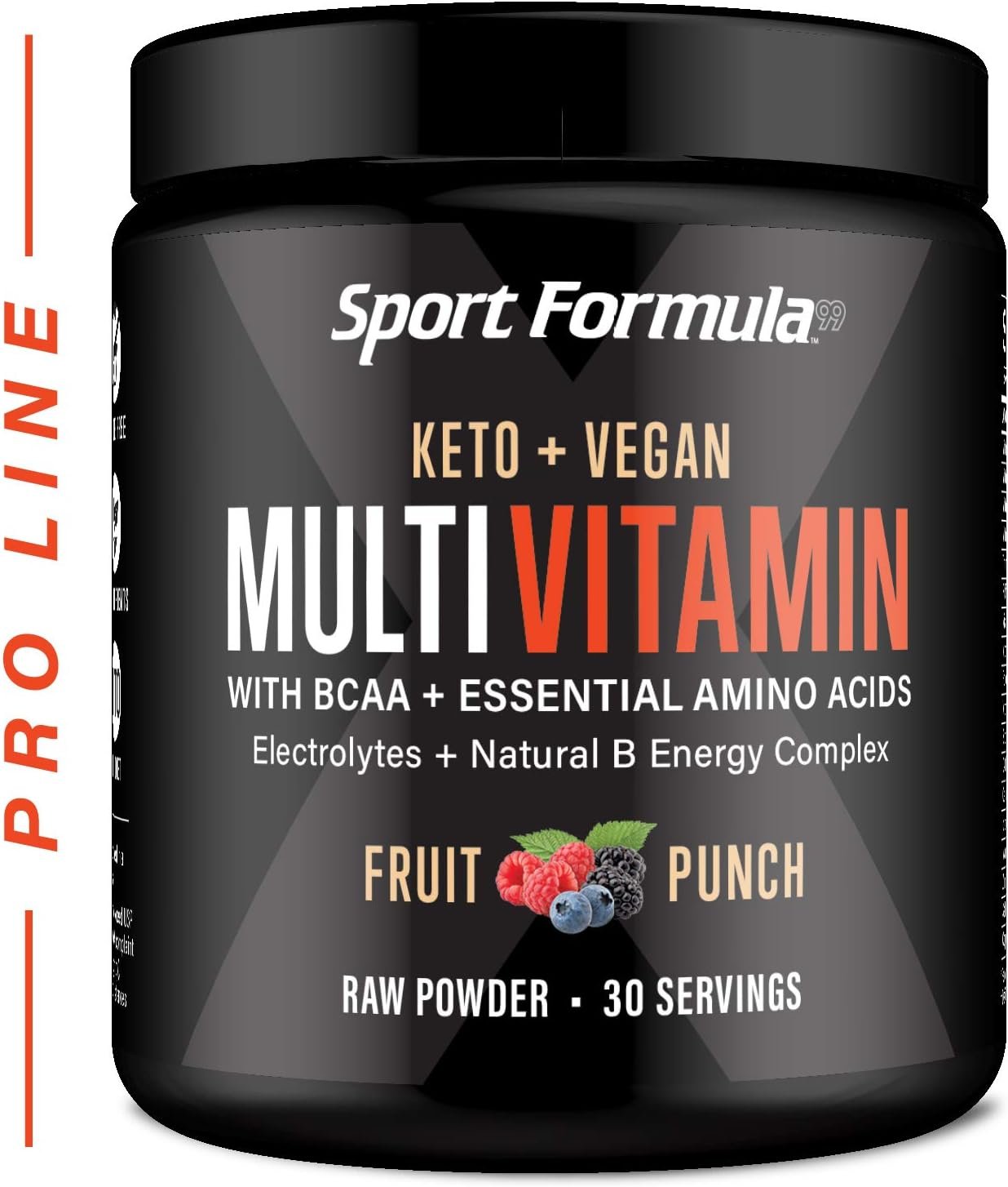 Sport Formula 99 Multivitamin Powder – Drink Mix for Men Women BCAA Amino Acids Won’t Upset Your Stomach – Keto Vegan Multivitamin Fruit Punch – Electrolytes Super B Complex Digestive Enzyme