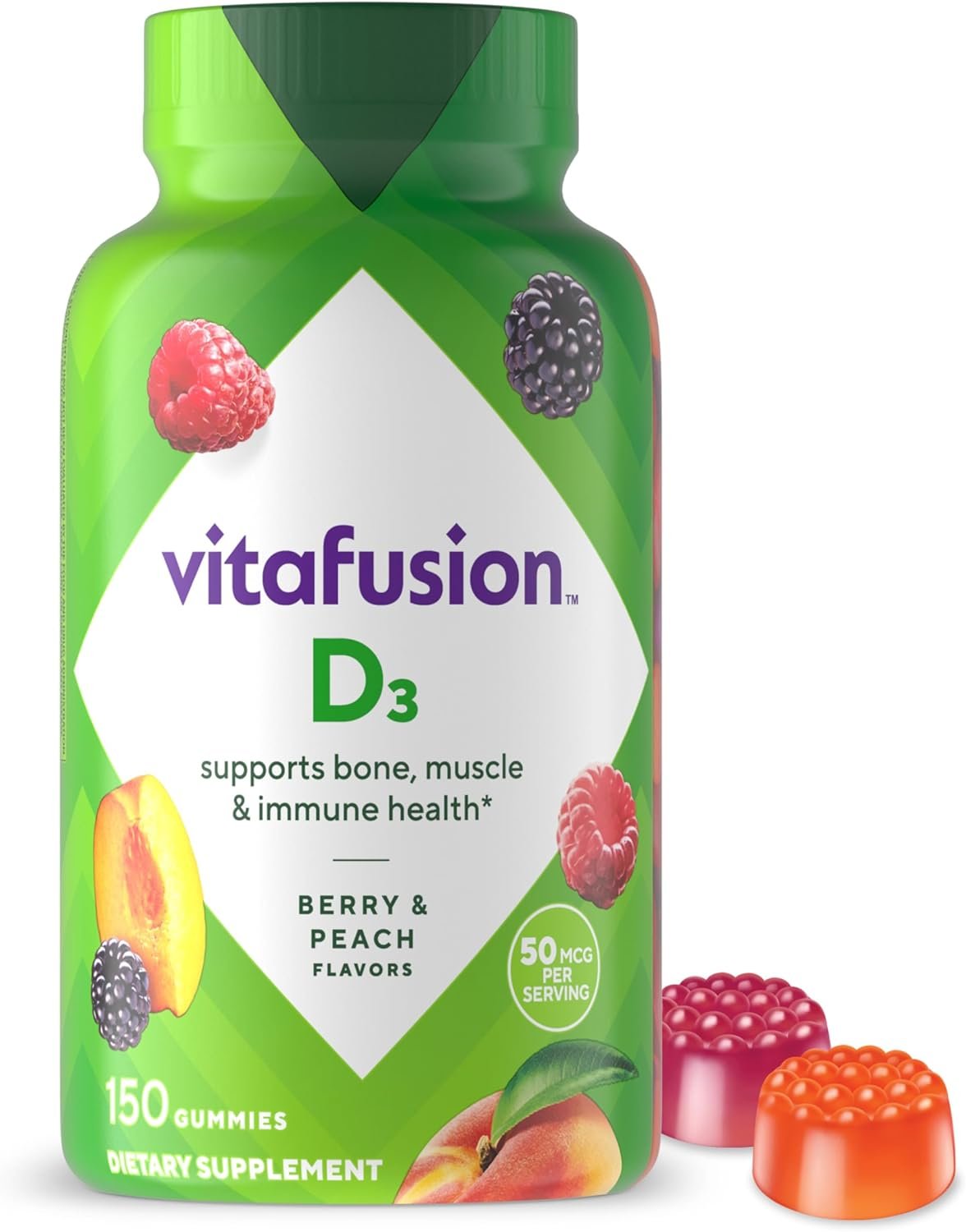 Vitafusion Vitamin D3 Gummies | 50 mcg | 150 Gummy Vitamins