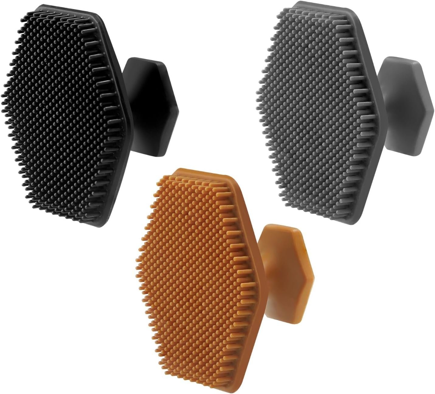 3 Pack Silicone Face Scrubber for Men, Emptycolor Beard Scrubber for Men, Exfoliating Brush Face Wash Tools, Facial Silicone Scrubber for Men’s Skincare & Beard Care