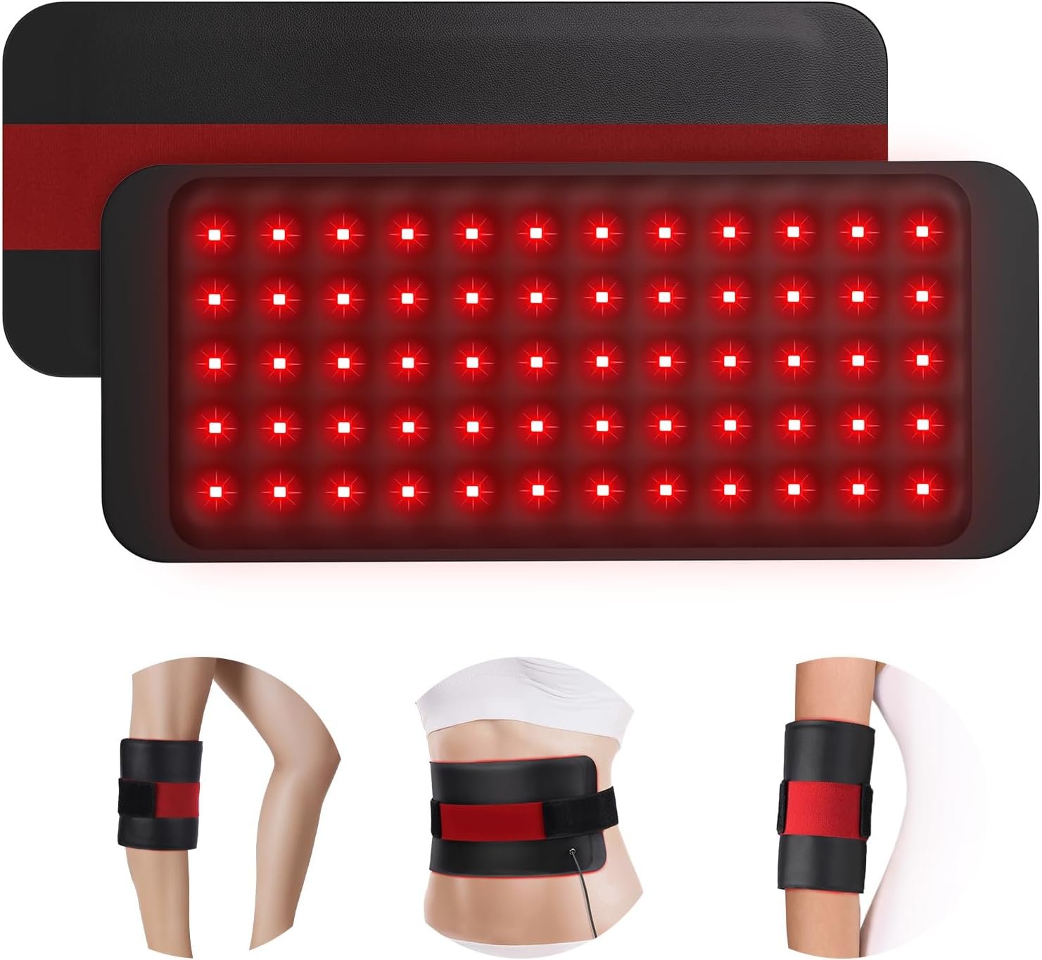 Comfytemp Red Light Pad for Body, 14.4” x 6.1”, 660nm & Invisible 850nm | Flexible Near Infrared Light Wrap with Timer, Wearable Light Pad for Back Knee Belly Joint Muscle, Home Office Use, Corded