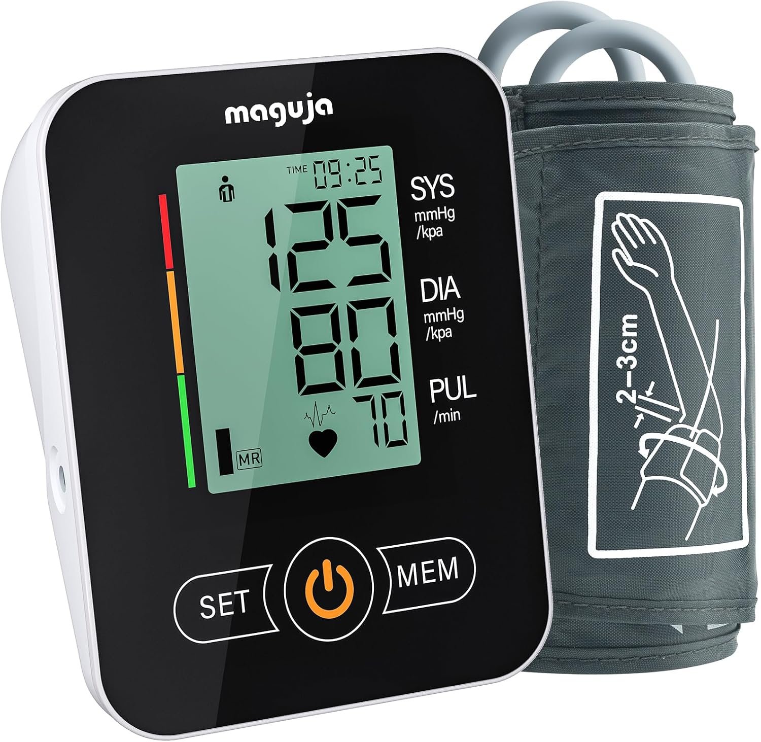 maguja Upper Arm Blood Pressure Monitor Auto Digital for Home Use(Black) | Blood Pressure Machine,One-Button Design BP Monitor with Adjustable Wide-Range Cuff for Adult Travel