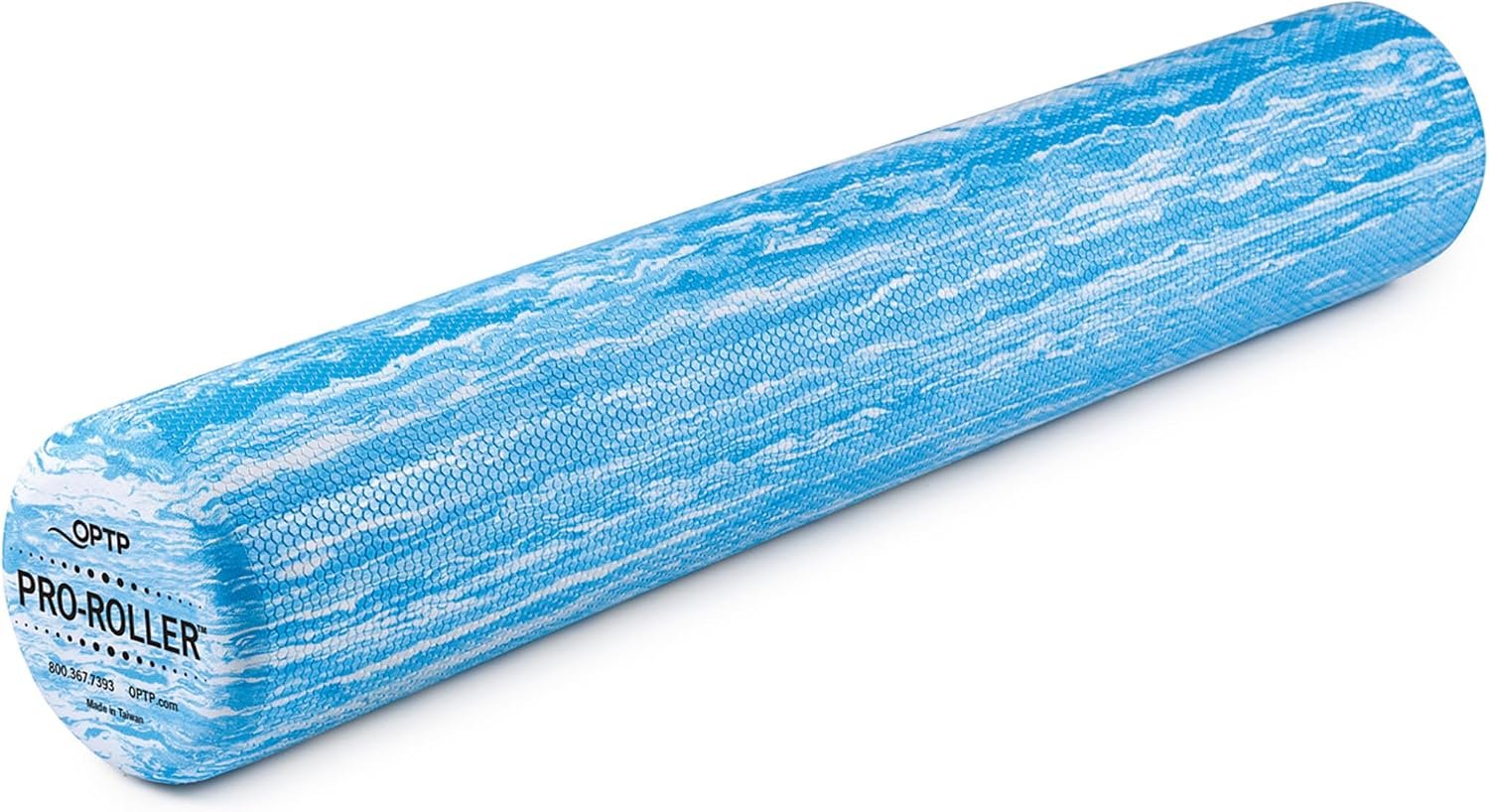 OPTP PRO-ROLLER Standard Density Foam Roller – Round, Blue, 36″ x 6″ | Durable roller for back massage, deep tissue foam roller exercises, stretching, fitness, yoga and Pilates, blue, 36″ x 6″