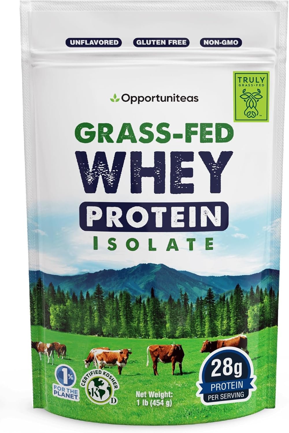 Unflavored Grass Fed Whey Isolate Protein Powder, 1 lb | Isolated, Flavorless Whey made with 100% GrassFed Hormone-Free Milk, It’s Unsweetened, Cold-Pressed and Heavy-Metal Tested