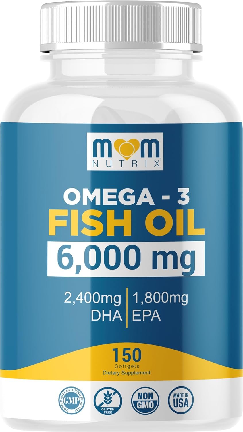 Omega 3 Fish Oil with Maximum EPA DHA – Supports Brain, Liver, Heart & Immunity – Made in The USA – 150 Softgels