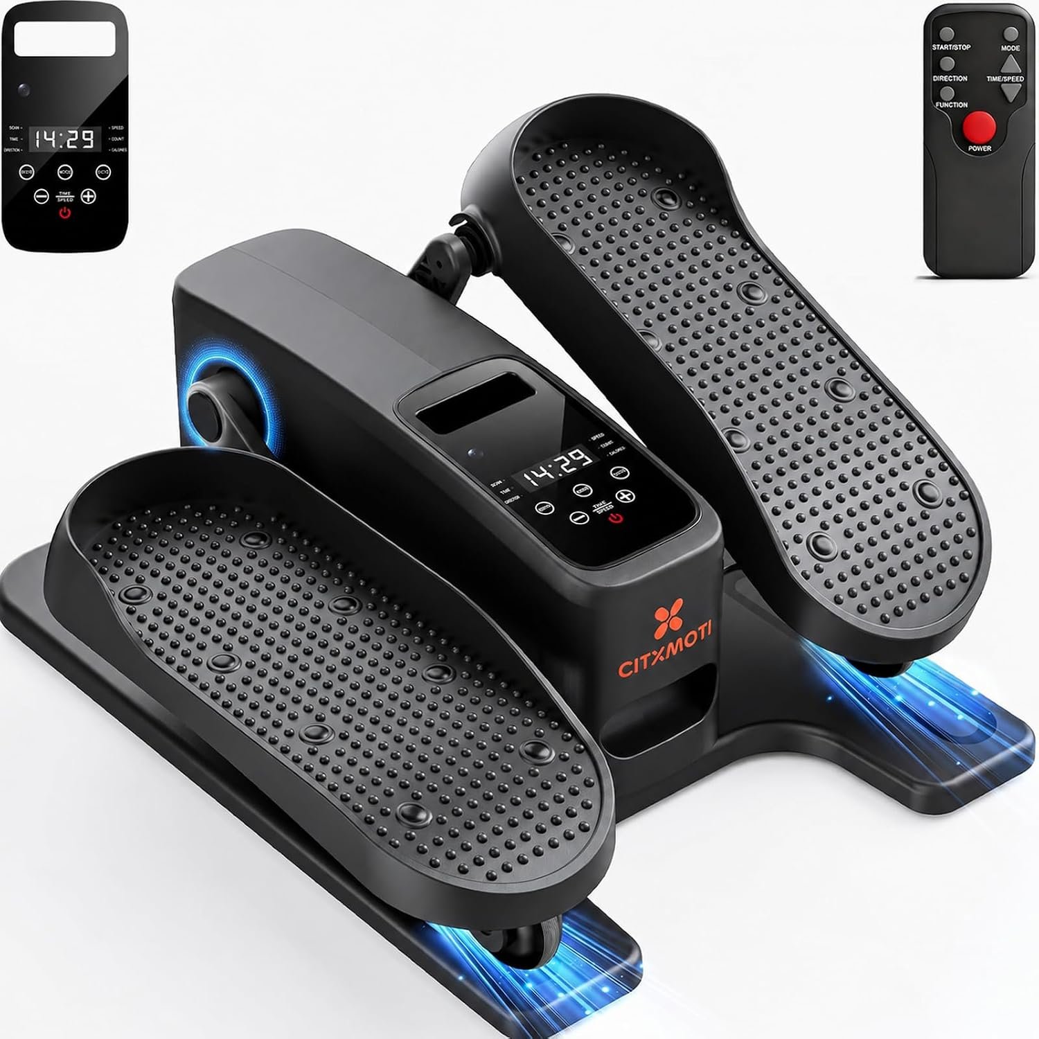 Under Desk Elliptical Exercise Machine, Portable Leg Exerciser | Joint-Friendly Seated Pedal Exerciser, 12 Adjustable Speeds & 12 Presets, Remote, Quiet Operation for Home Office Use
