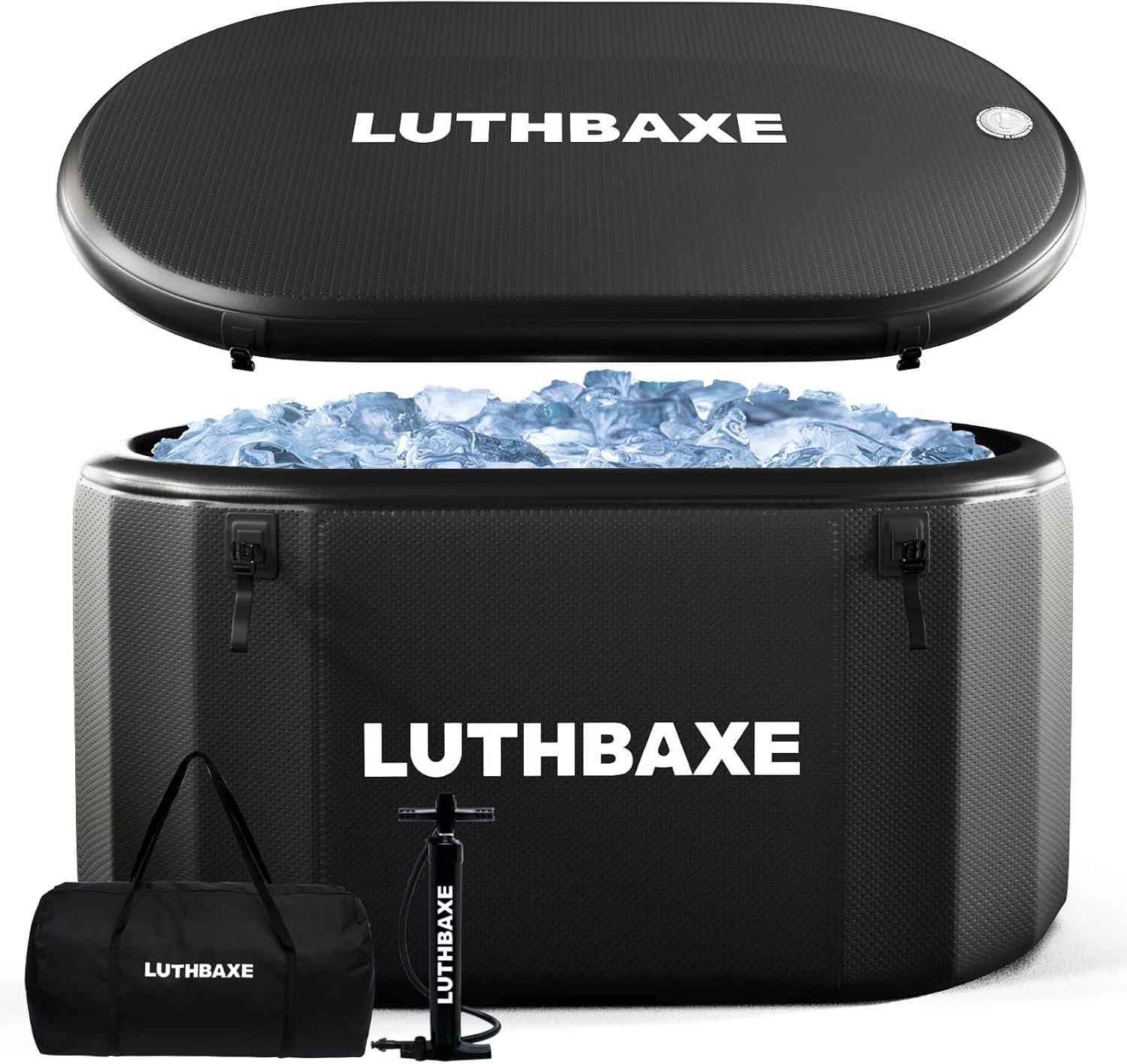 Cold Plunge | Upgraded 218 Gallon Inflatable Ice Freestanding Bathtub with 5 Layers Durable Design | Portable Cold Water Bath for Athletes’ Recovery | Ice Bath for Outdoor and Camping | Black | Inflatable Freestanding Bathtub, 5 Layers Durable Design, Portable Cold Water Bath, Athletes Recovery, Outdoor Camping