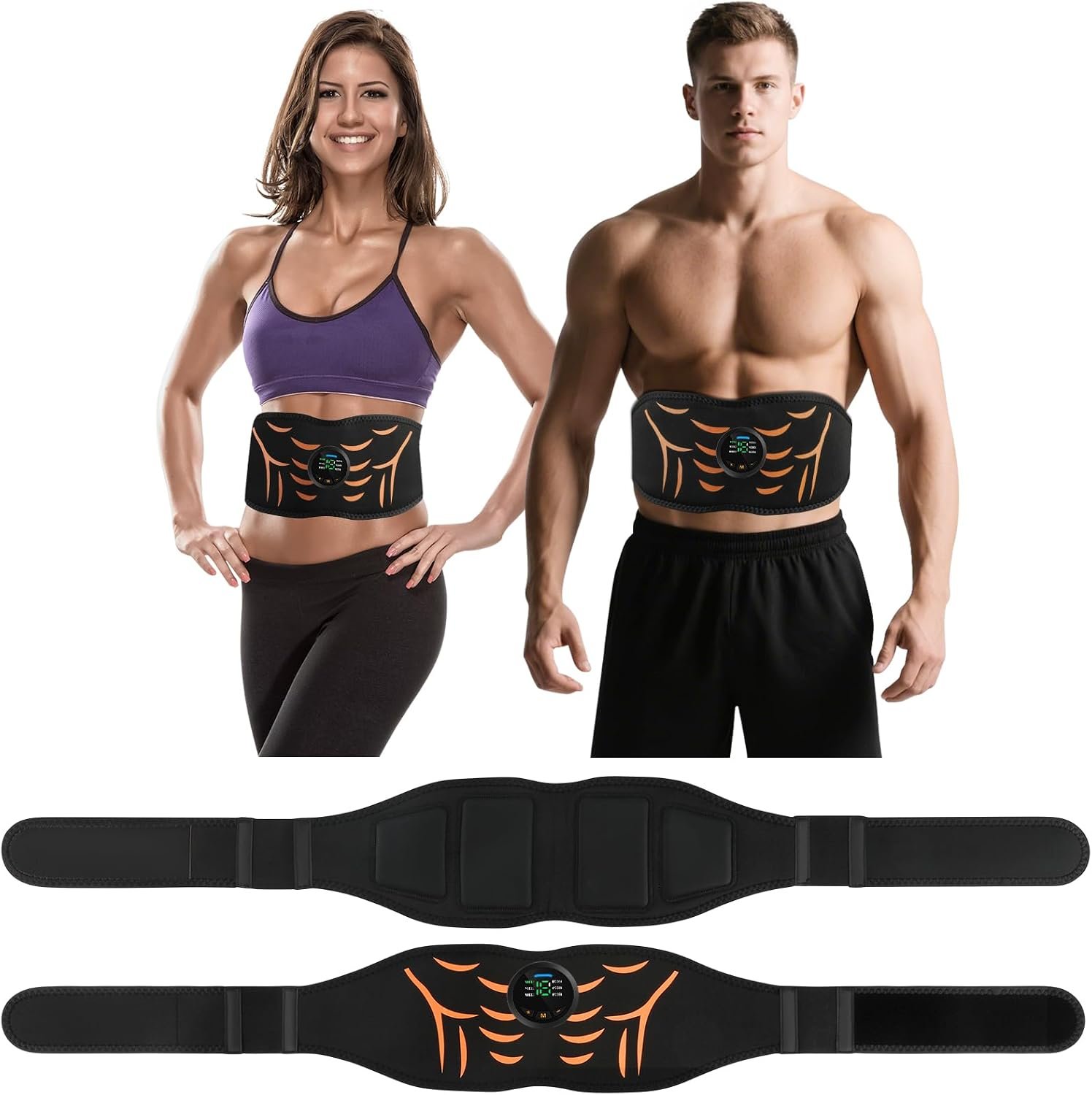 JUMPER Electronic Muscle Stimulator, ABS Stimulator, Black | Ab Toning Belt, Muscle Toner, Fitness Strength Training, for Men Women