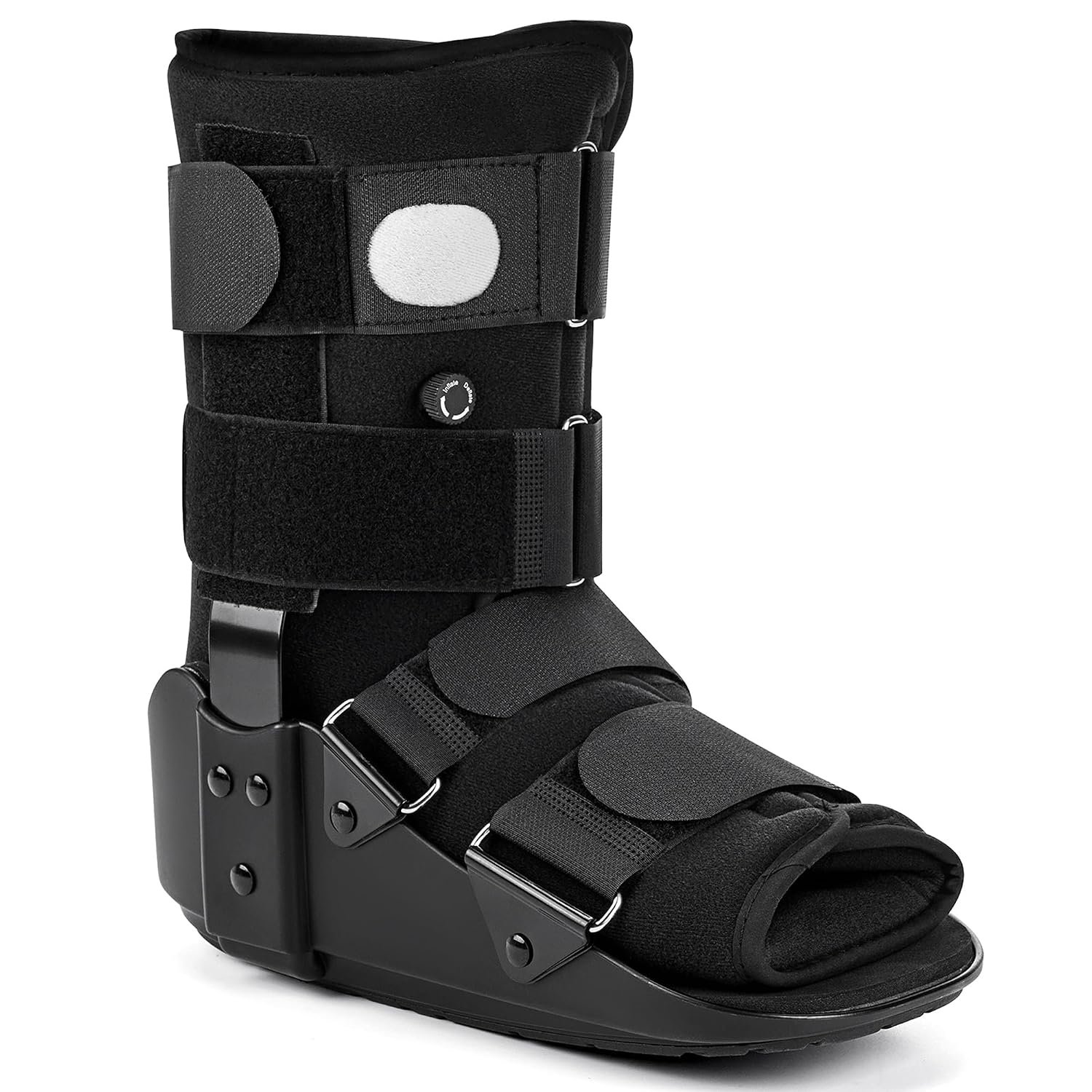 Medibot Advanced Walking Boot for Ankle Injuries & Fractures Adjustable Air Splint with Pump, Medium Black, Fits Shoe Size 6-10”, Men and Women | Inflatable adjustable ankle boot for sprains & fractures, lightweight recovery splint