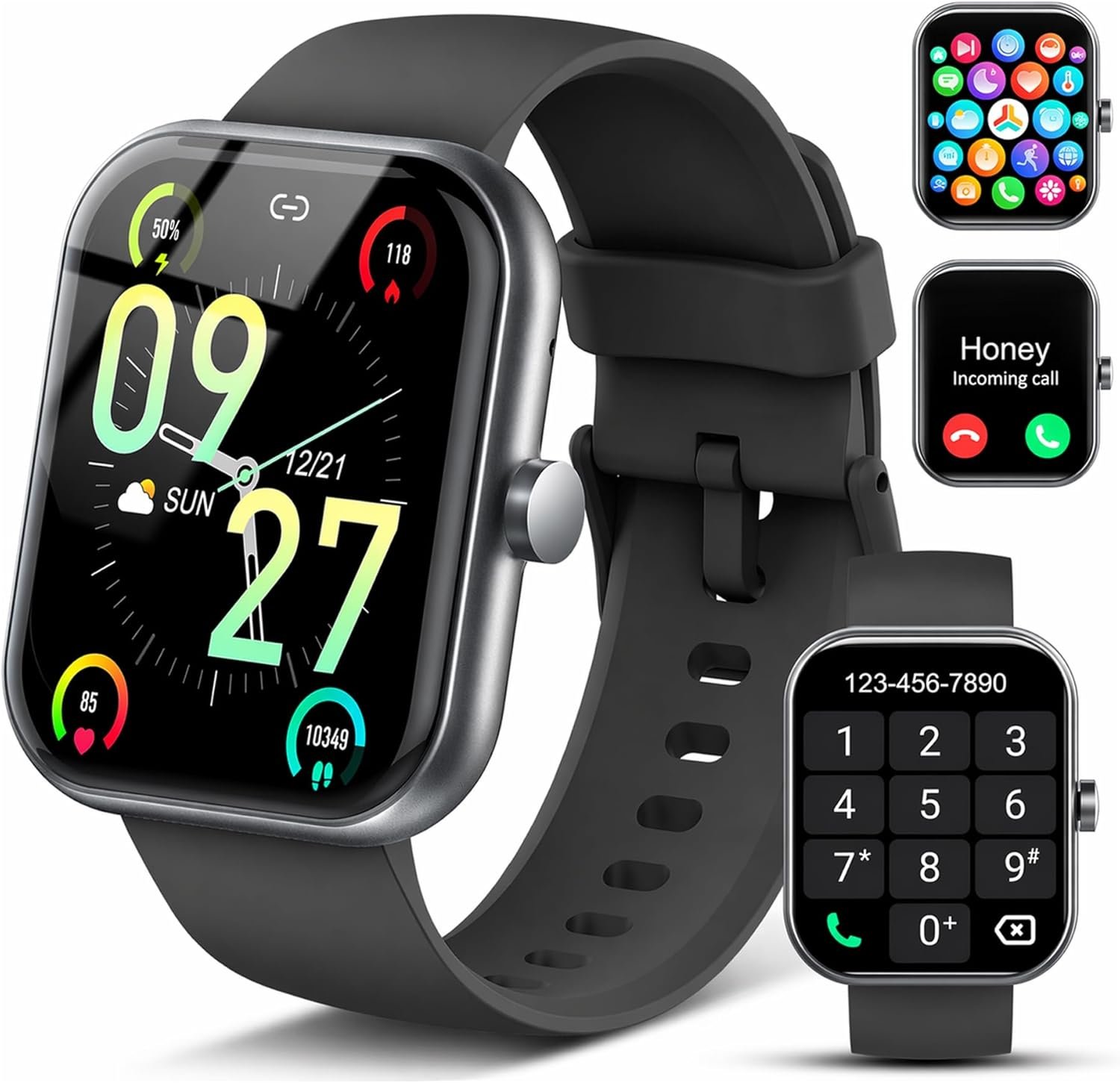 Smart Watch for Men Women (Answer/Make Call), 1.83″ HD Touchscreen Fitness Tracker, 110+ Sport Modes, Fitness Watch with Heart Rate/Sleep Monitor/Step, IP68 Waterproof Smartwatch for iPhone Android