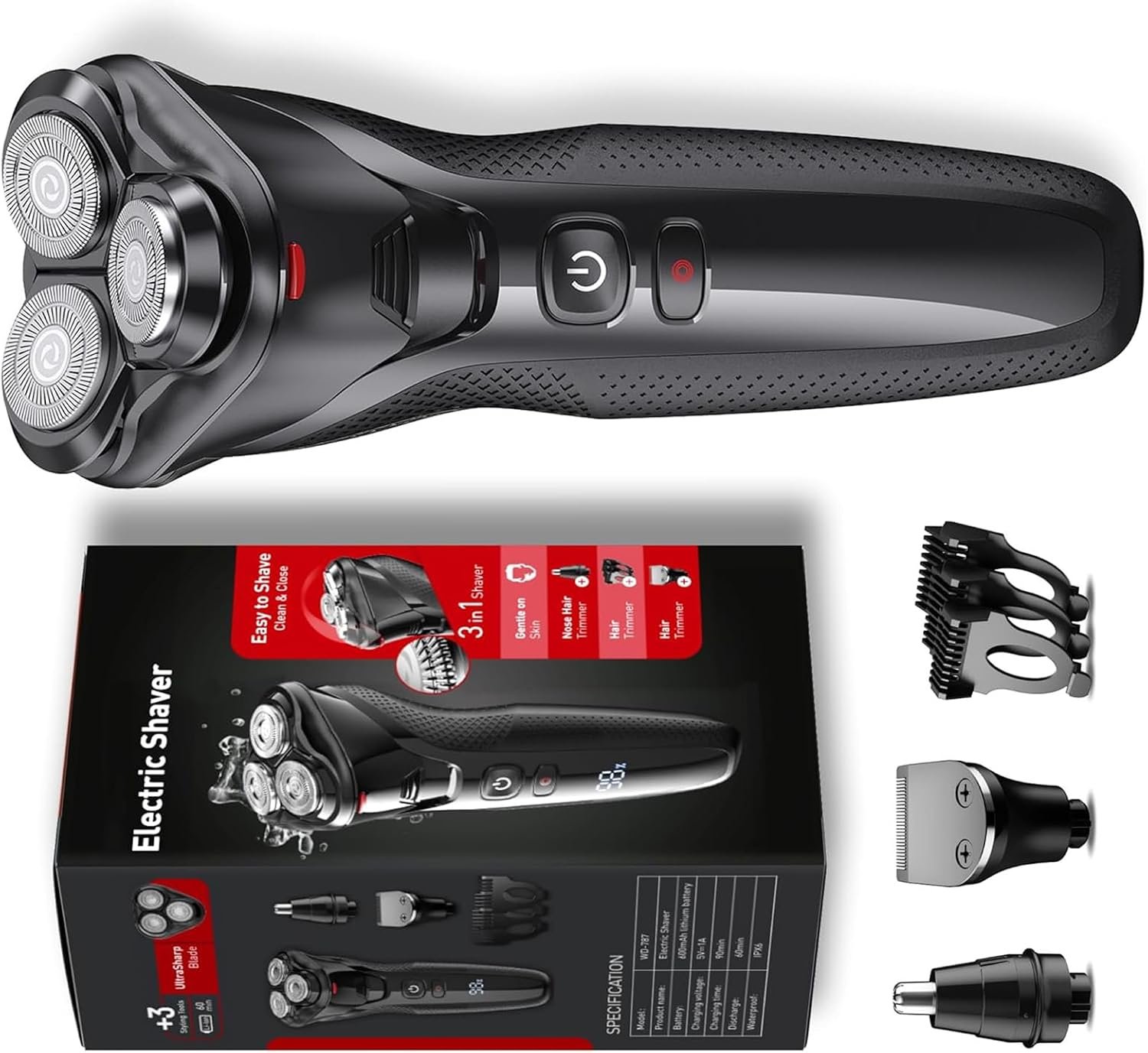 rategist 3-in-1 Electric Razor for Men