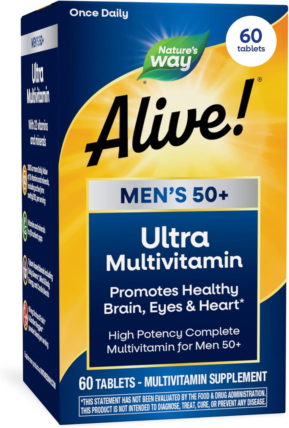 Nature’s Way Alive! Men’s 50 Plus Ultra Potency Multivitamin, 60 ct