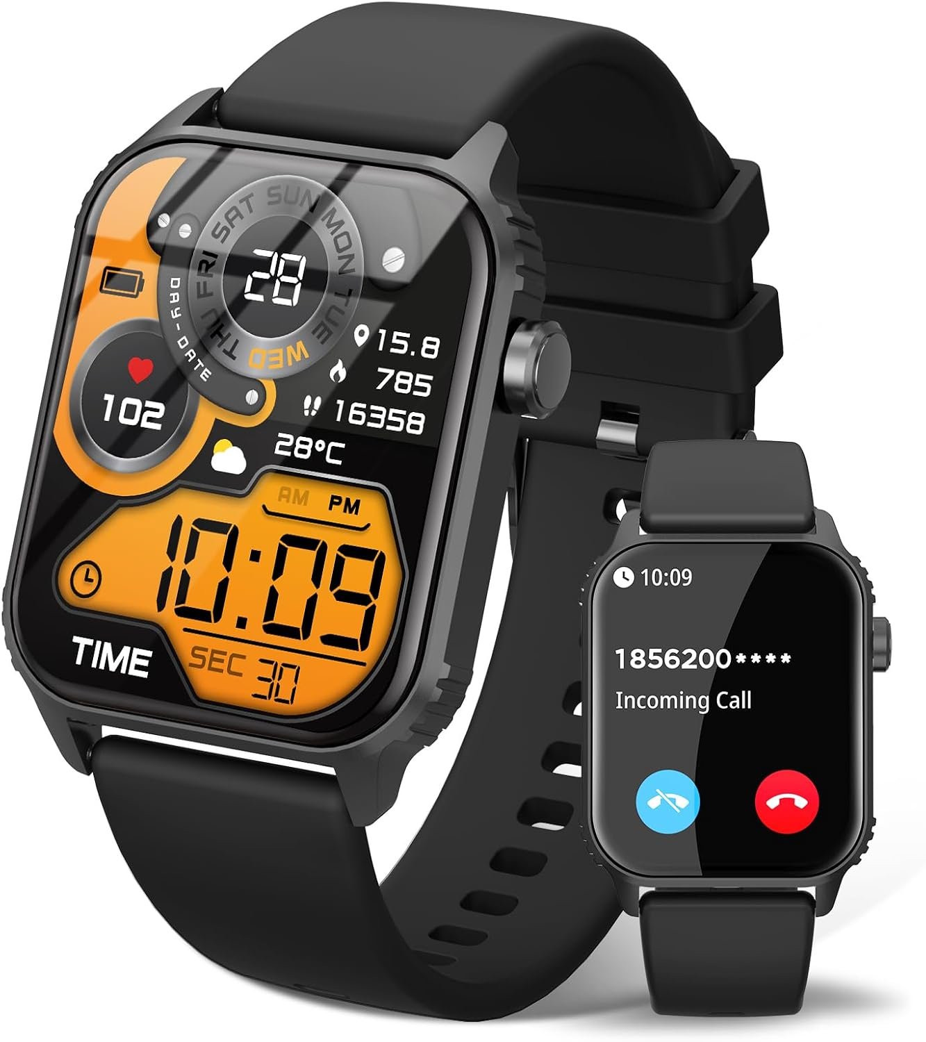 Smart Watch for Men, 120+ Sports Modes Smartwatch with 1.83″ HD Touchsreen, Bluetooth Call & Music Control Fitness Watch for iPhone/Android （Subtle Sarcasm）