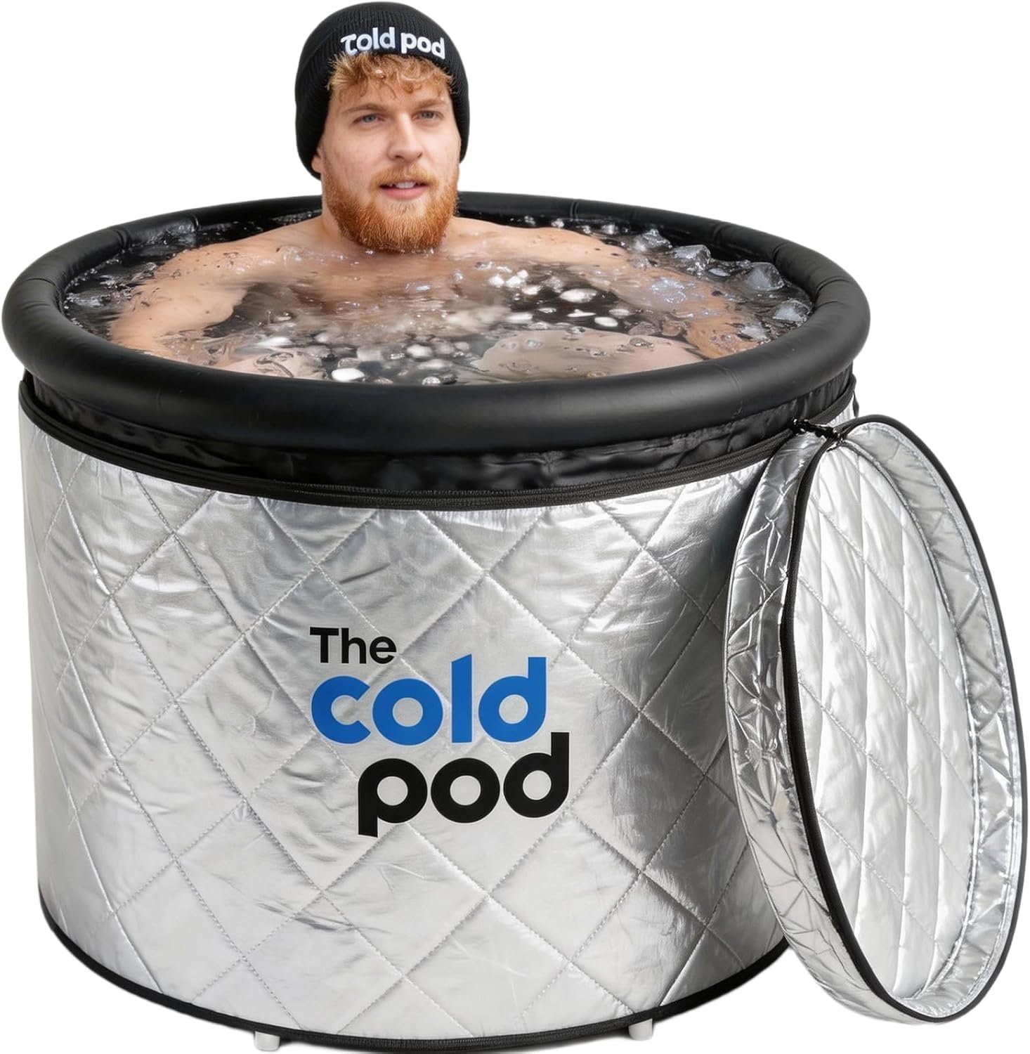 Cold Plunge Tub: 85 Gal Round Tub with Full-Wrap UV-Reflective Insulation Cover Bundle for Indoor & Outdoors Use – Portable Ice Bath Tub for Athletes&Crossfitters &Wim Hof Enthusiasts