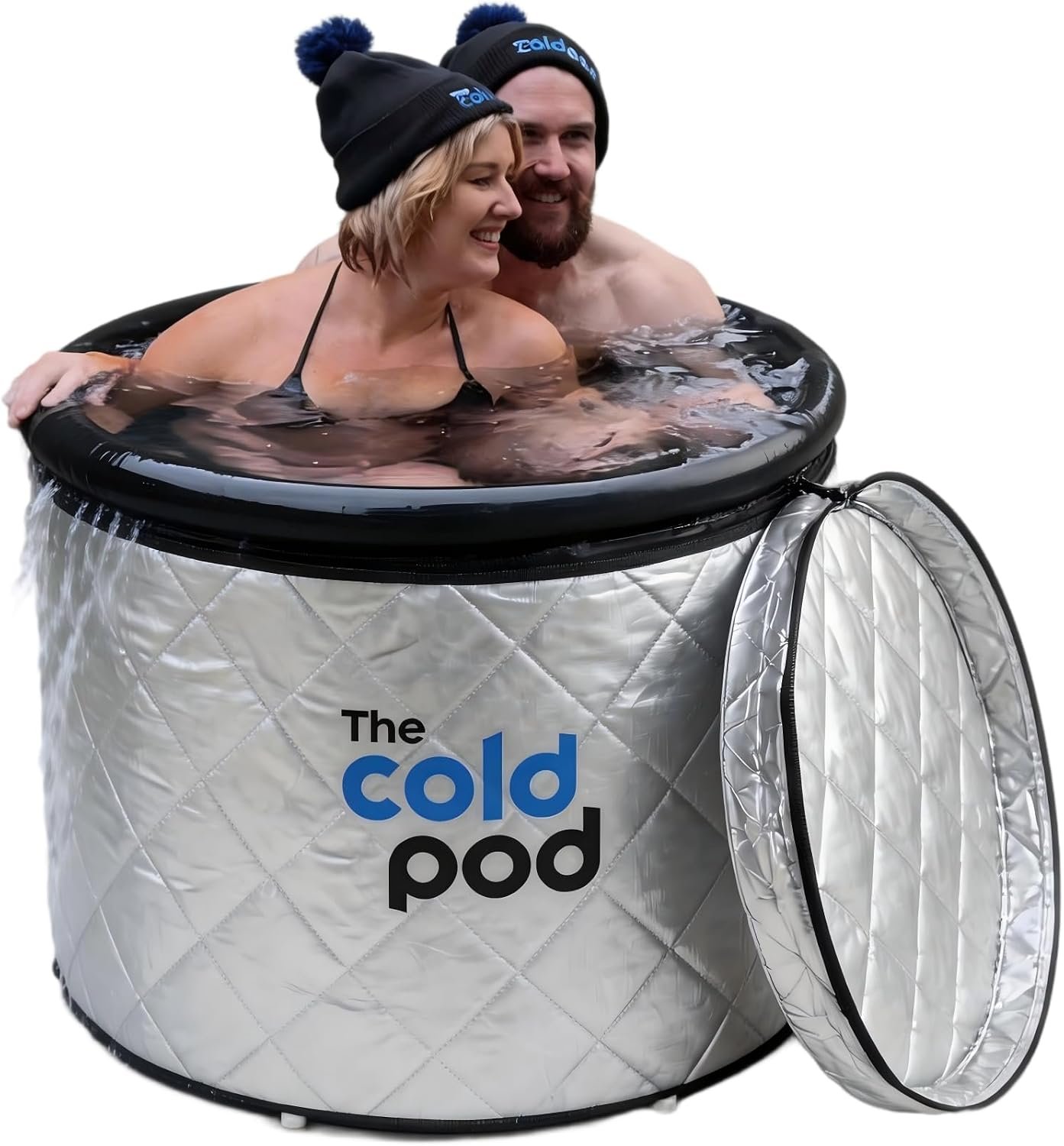 Cold Plunge Tub: 116 Gal Round Tub with Full-Wrap UV-Reflective Insulation Cover Bundle for Indoor & Outdoors Use – Portable Ice Bath Tub for Athletes&Crossfitters &Wim Hof Enthusiasts