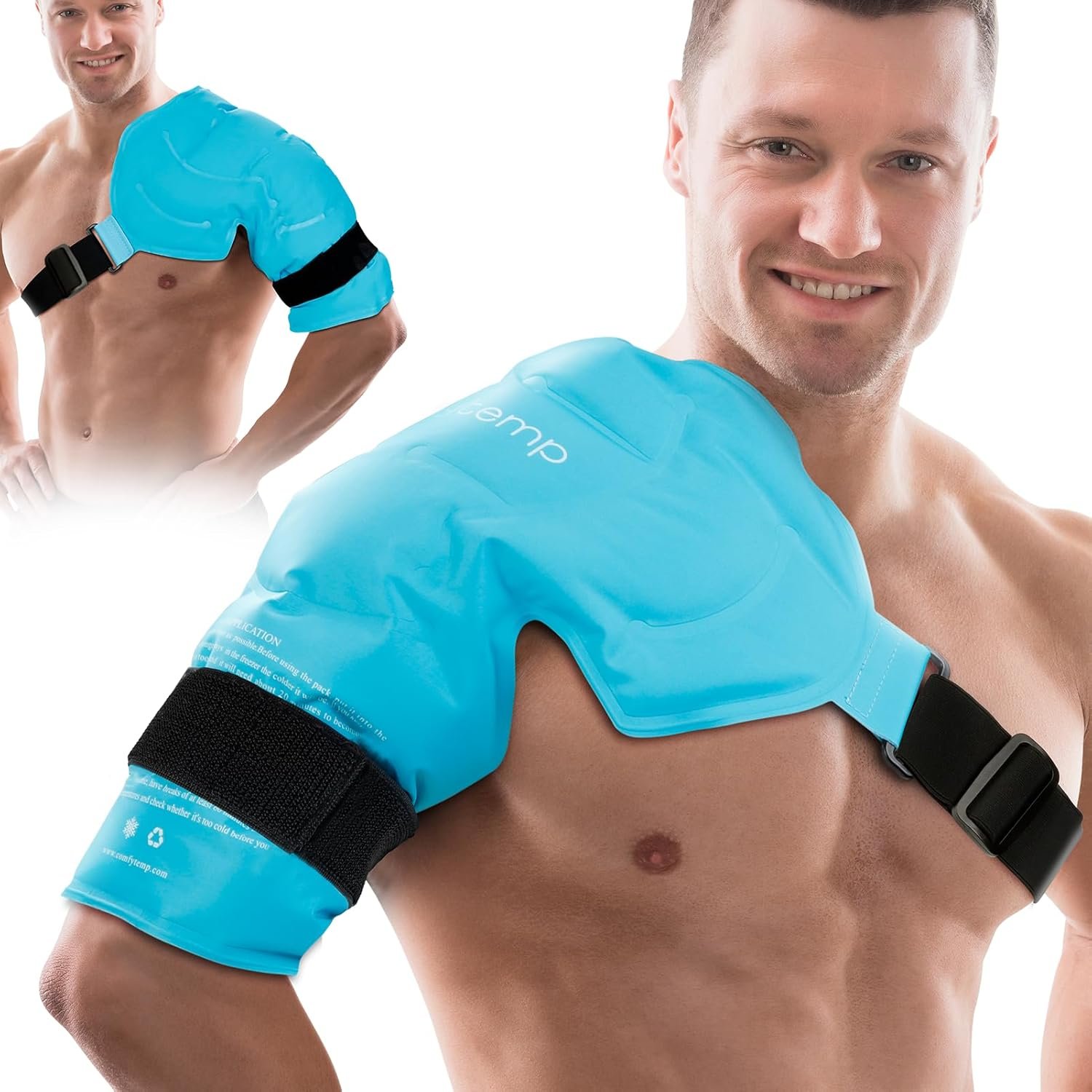 Comfytemp Shoulder Ice Pack, Rotator Cuff Cold Therapy Wrap (Large/X-Large) | FSA Eligible HSA, Ice Pack for Injuries Reusable, Hot Cold Compress Shoulder Brace for Pain Relief, Surgery Recovery Supplies