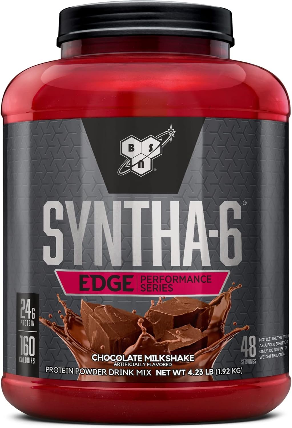 BSN SYNTHA-6 Edge Protein Powder, Low Sugar, 24g Protein, 48 Servings | Premium Hydrolyzed Whey and Micellar Casein Blend for Muscle Gain, Low Sugar, 24g Protein, Keto Friendly