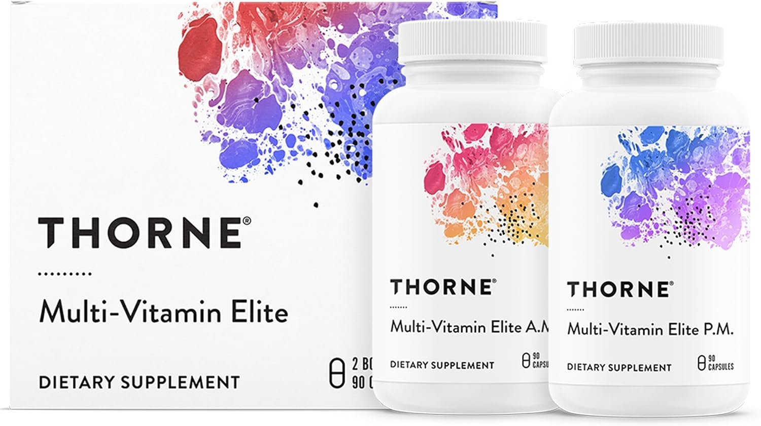 THORNE Multi-Vitamin Elite, Daily Nutritional Supplement, 180 Capsules | Two Formulas Support Cellular Energy Production, Sleep Quality, Athletic Output & Recovery*, NSF Contents Certified