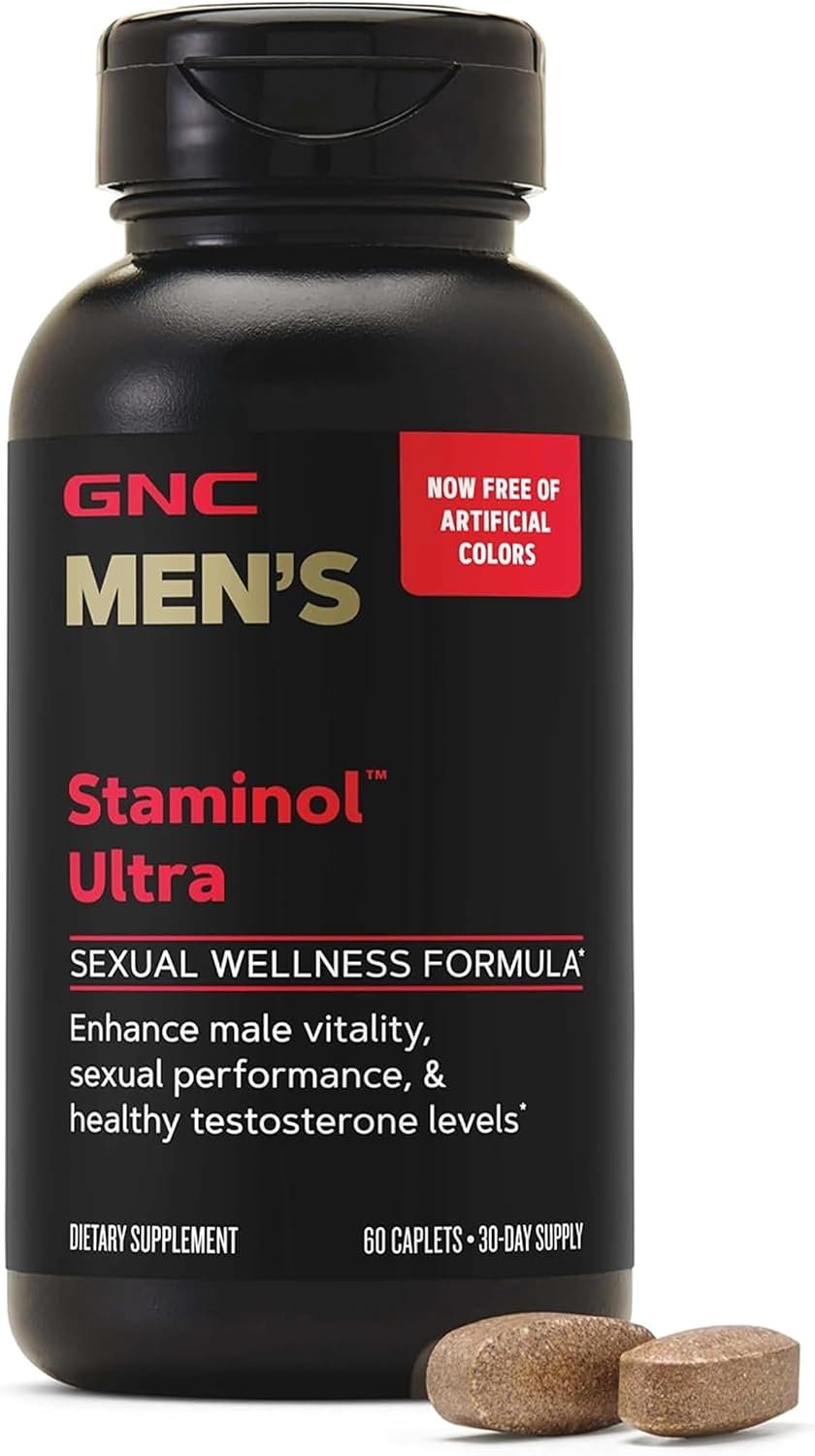 GNC Men’s Staminol Ultra, Multivitamin Blend, 60 Count, 30 Servings | Multivitamin Blend Supports Men’s Wellness, Vascular Health, and Healthy Testosterone Levels, Gluten-Free Caplets