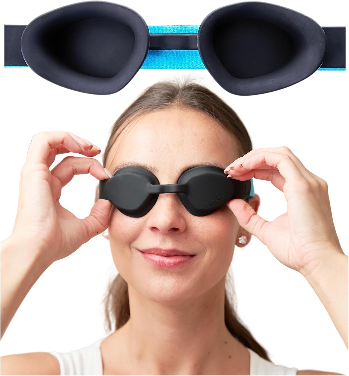 MyHalos Moisture Chamber Sleep Mask, Goggles for Dry Eyes, Men & Women | Hydrating Moisture Goggles, Reusable & Soft, Ideal for CPAP Users, Unisex Design, Reduces Dryness Overnight