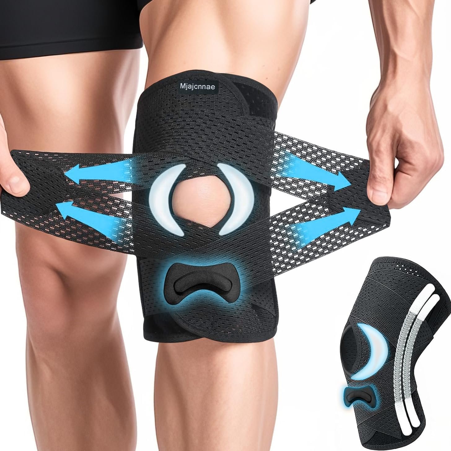 Knee Brace for Women & Men, Knee Brace for Knee Pain, Meniscus Tear, | Adjustable Knee Support with Side Spring Stabilizers for Meniscus Tear, Arthritis, Patella Stability,Knee Pain Relief(Medium)