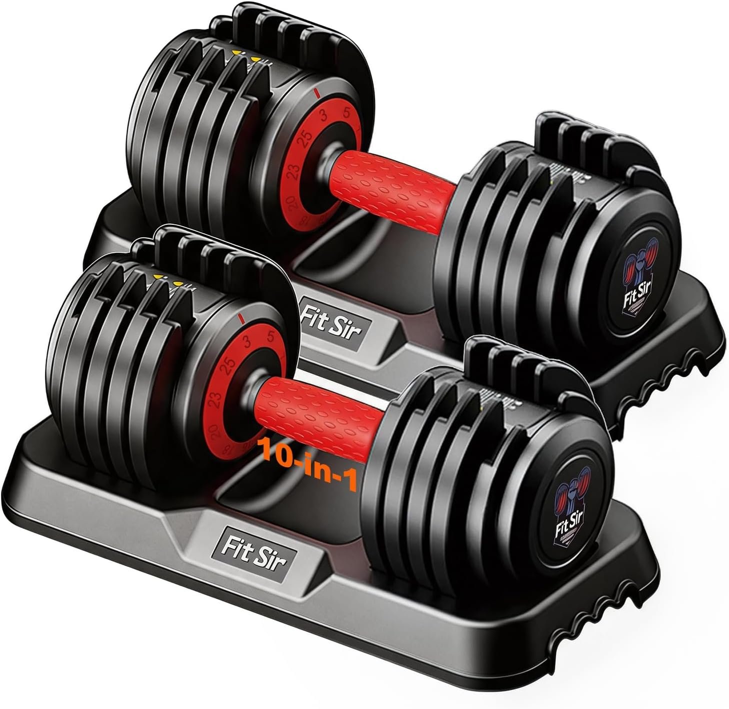 Adjustable Dumbbell Set, 10-in-1 25LB/50LB/90LB Ajustable Dumbbells with Safe Locking System, Enclosed Storage Tray, 1 Sec Fast Adjustment, Comfortable Non-Slip Textured Grip, Suitable for Home Gym Workouts Men and Women