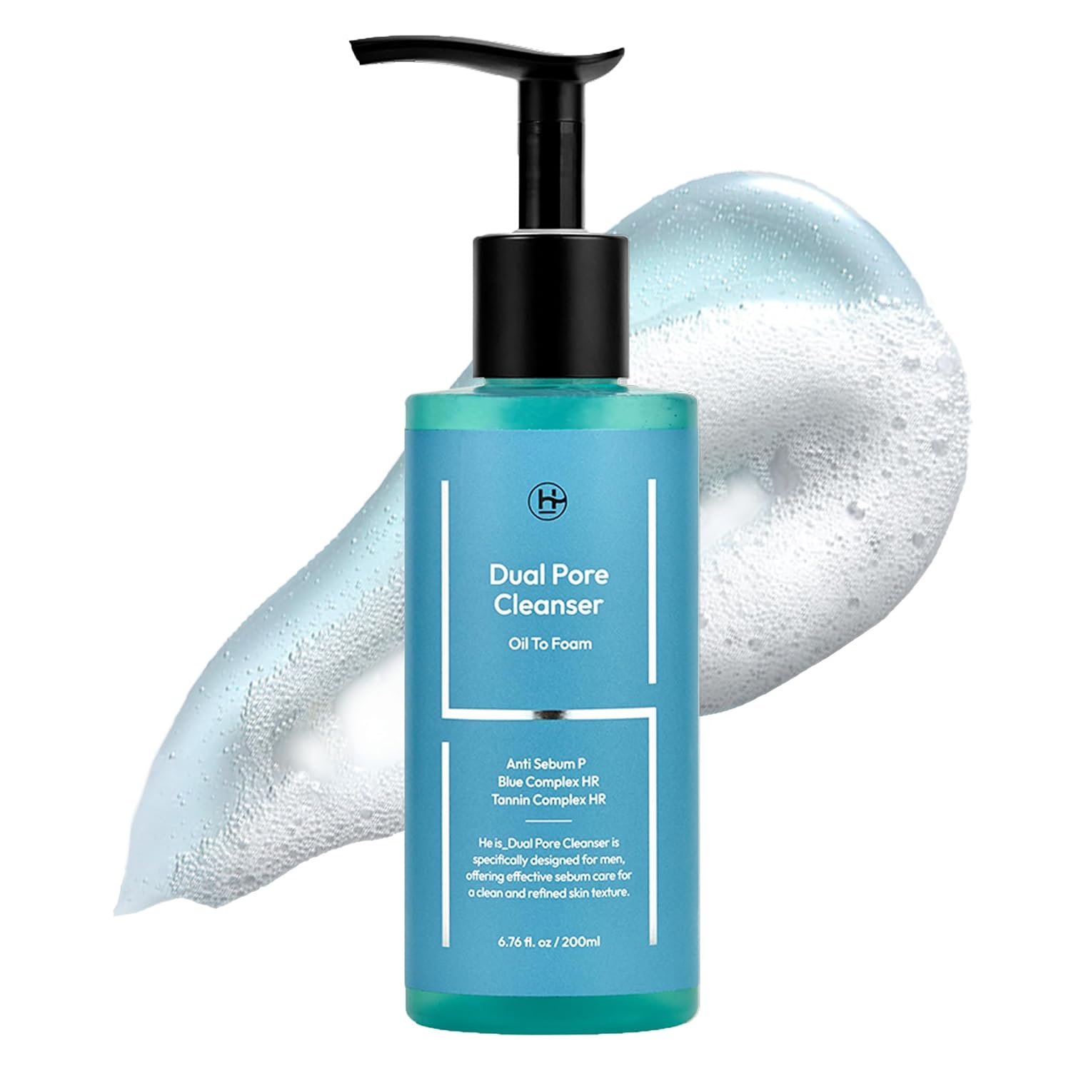 Face Wash & Pore Cleanser for Oily Skin, Men & Women – Gentle Korean Deep Cleansing Foam for Blackheads, Clogged Pores & Oil Control, 6.76 fl oz