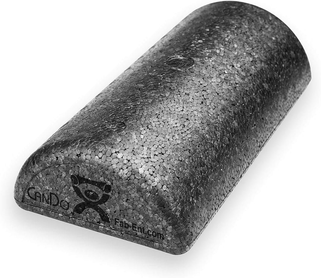 CanDo Black Composite High-Density Foam Rollers for Muscle Restoration Massage Therapy Sport Recovery and Physical Therapy 6″ x 12″ Half-Round