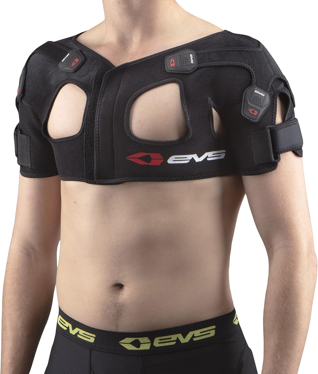 EVS SB05 Dual Shoulder Brace, Compression Fit, w/X-Straps, Medical Grade | Compression support with X-strap stabilization, Breathable Adjustable Fit, for motocross, MTB and off-road riding
