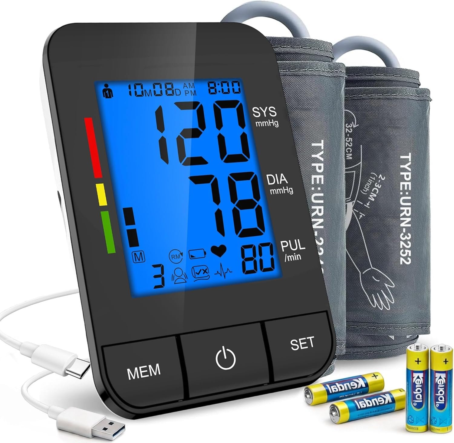 Automatic Upper Arm Blood Pressure Monitor for Home Use with 9-17&13-21 in | L/XL/Extra Large Cuff, FSA&HSA Eligible Accurate Portable Fit Big Arms BP Machine