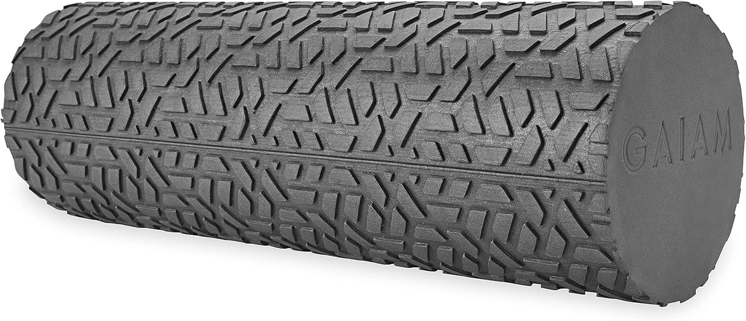 Gaiam Restore Compact Textured Foam Roller, 12″, Muscle Recovery | 12″L x 4″ Diameter | Textured Surface | Deep Tissue Massage | Travel-Friendly | Muscle Recovery