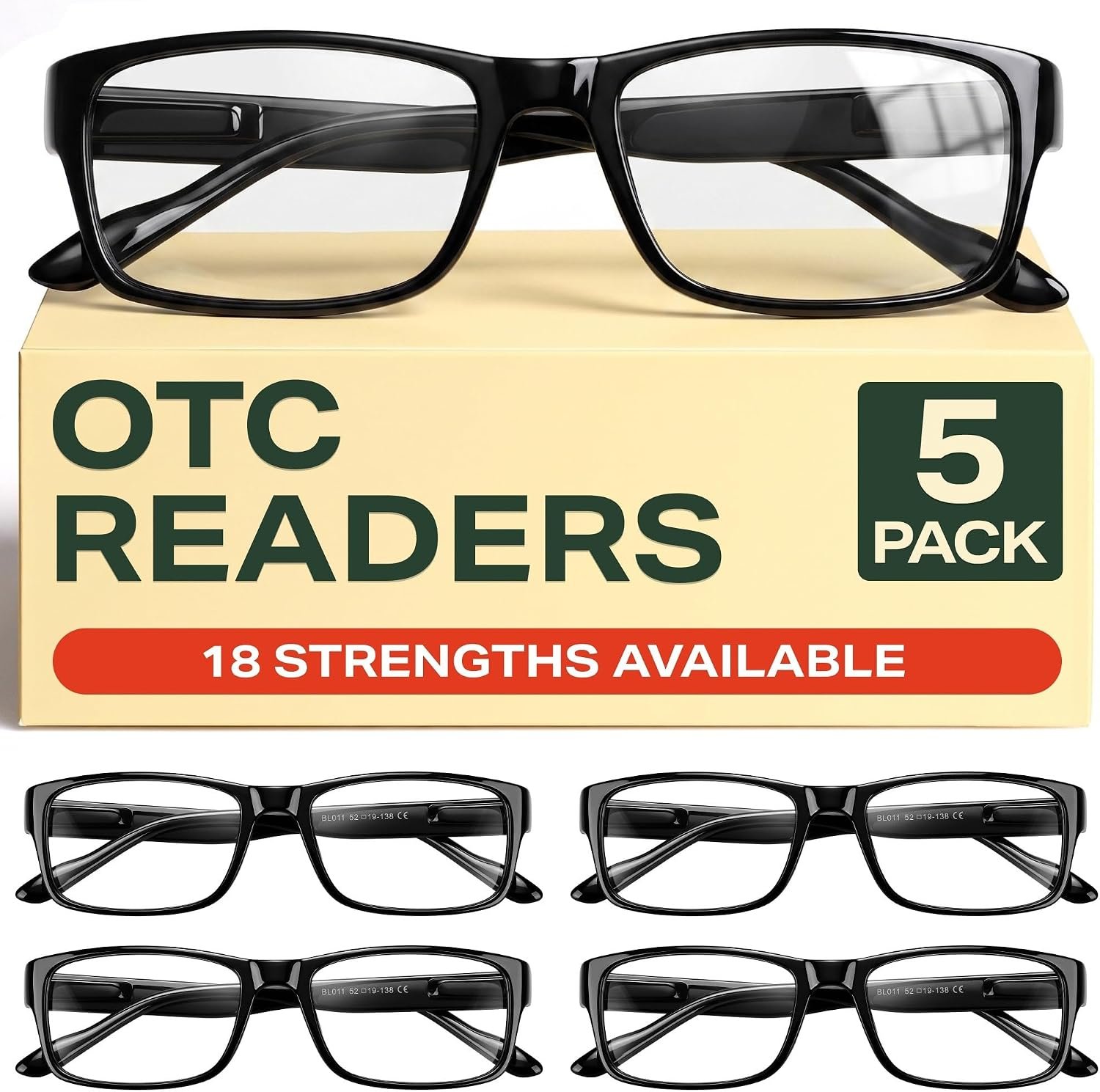 Gaoye 2.5 Professional Reading Glasses for All Day – Computer Readers with Blue Light Protection – Value Pack