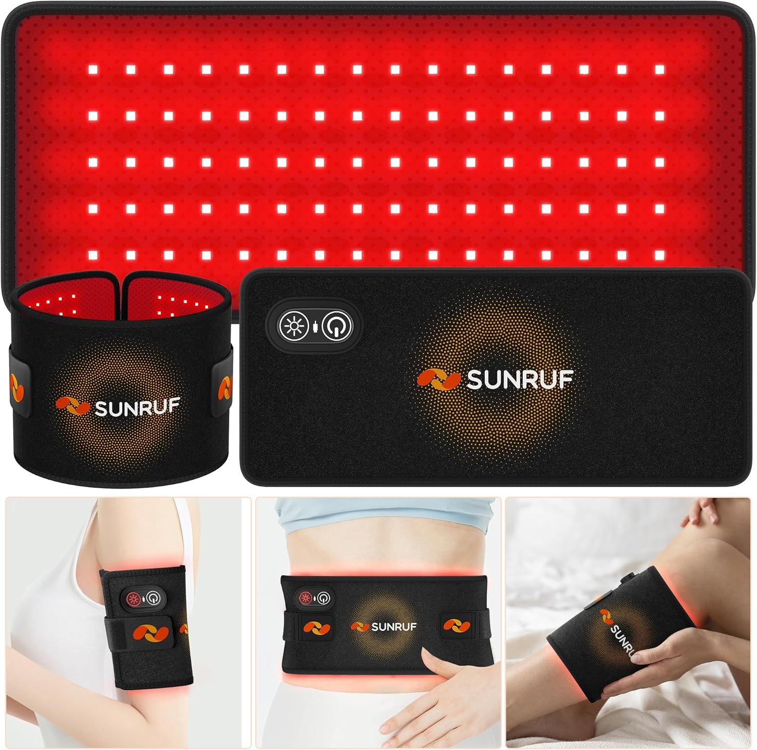 Red Light Therapy for Body, 2000mAh Rechargeable Cordless Portable Light Therapy Pad, 660&850nm Infrared Light Therapy for Back Waist Shoulder Knee Joint, Home Outdoor, Gifts for Women Men(13.6″x5.9″)