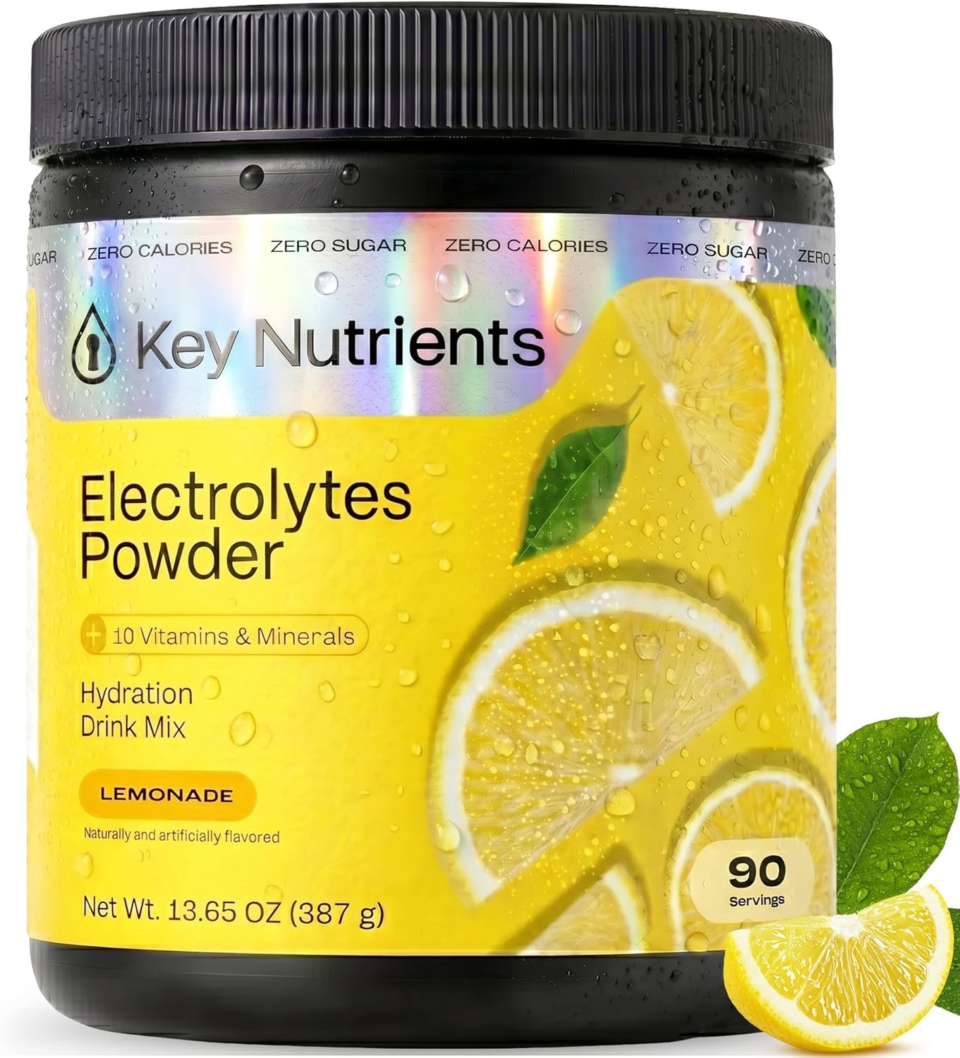KEY NUTRIENTS Potassium Multivitamin Electrolytes Powder, Lemonade, 90 Serv | Multivitamin Electrolytes Powder, Refreshing Lemonade, Sugar Free, Sodium & Potassium Supplement, No Calories, Made in USA