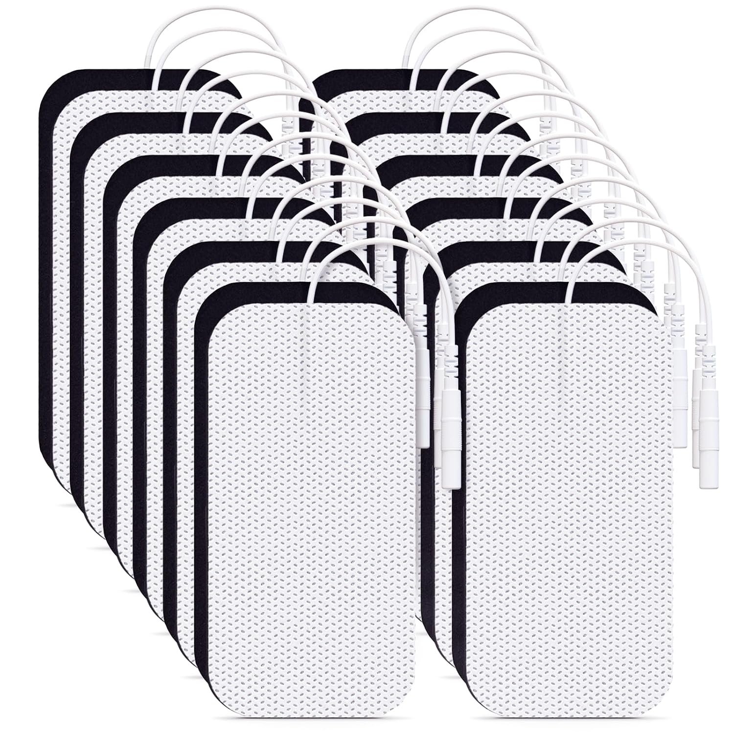 AUVON Large 2″x4″ TENS Unit Electrode Pads 24 Pcs, Latex-Free | Reusable TENS Unit Pads with Upgraded Self-Stick Performance for TENS 7000, Etekcity TENS EMS Machine, FDA 510(k) Cleared